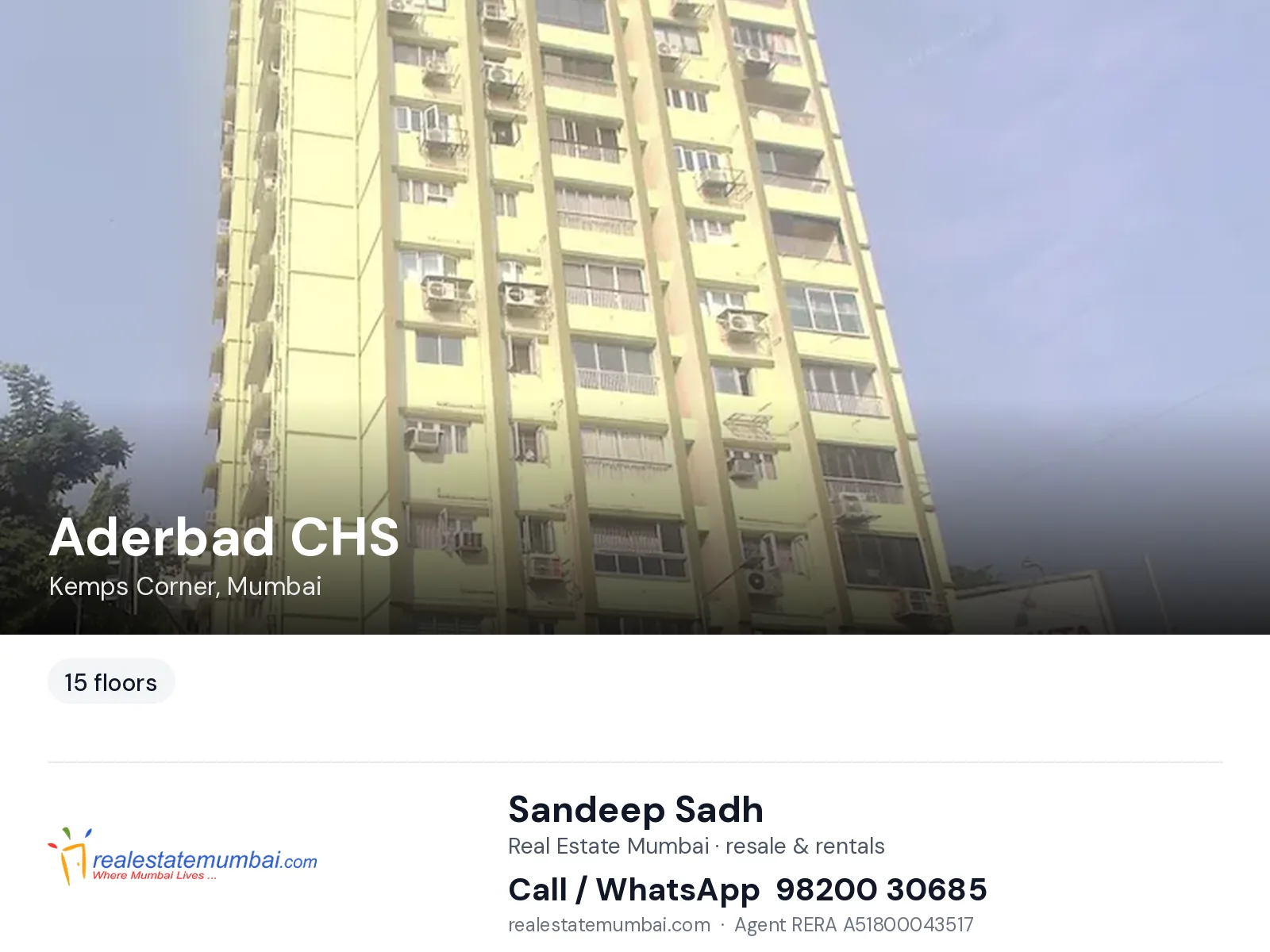 Aderbad CHS, Kemps Corner, Mumbai — flats | Real Estate Mumbai, Sandeep Sadh 98200 30685