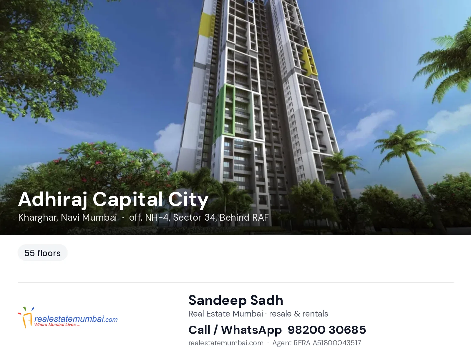 Adhiraj Capital City, Kharghar, Navi Mumbai — flats | Real Estate Mumbai, Sandeep Sadh 98200 30685