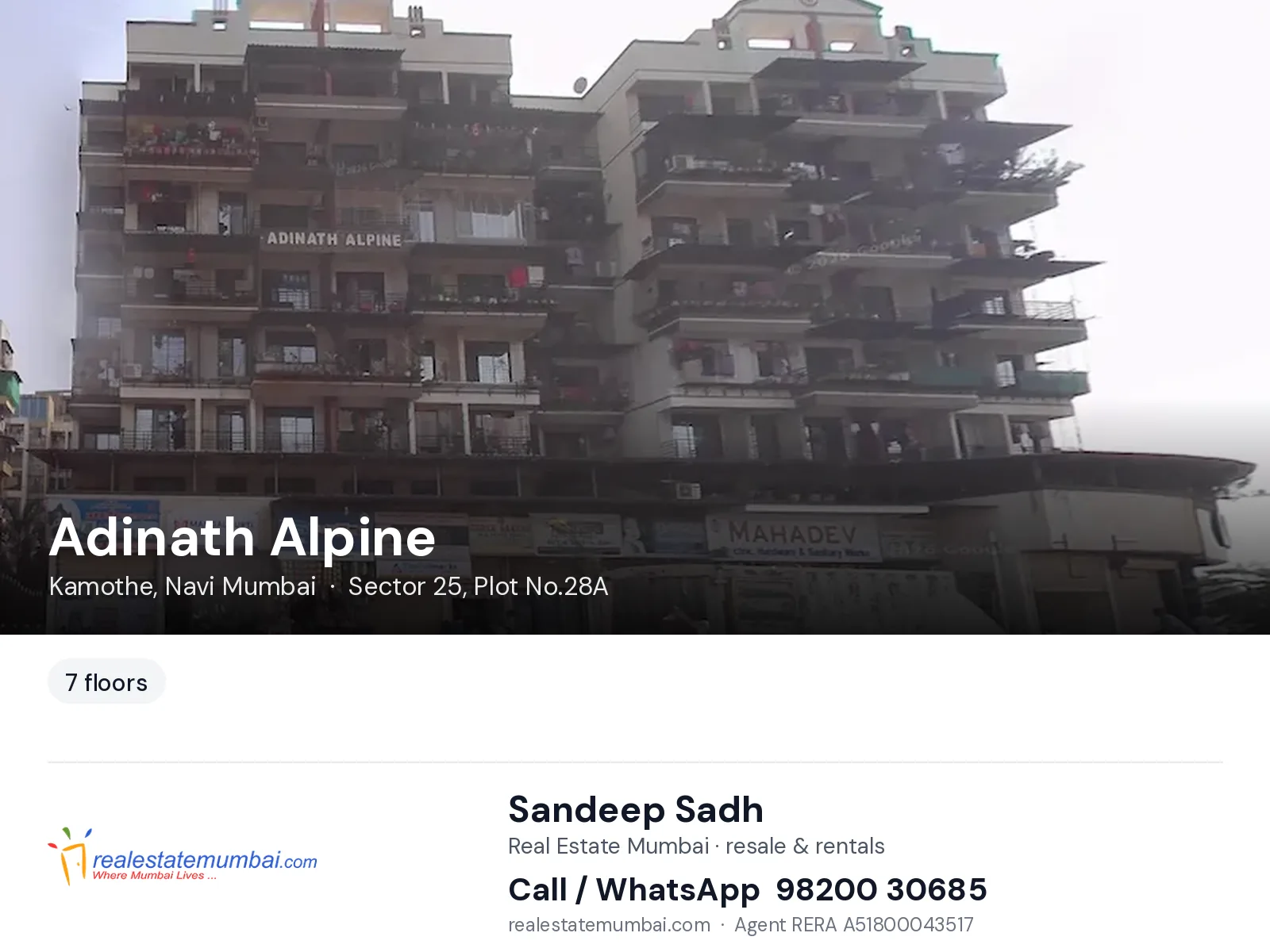 Adinath Alpine, Kamothe, Navi Mumbai — flats | Real Estate Mumbai, Sandeep Sadh 98200 30685