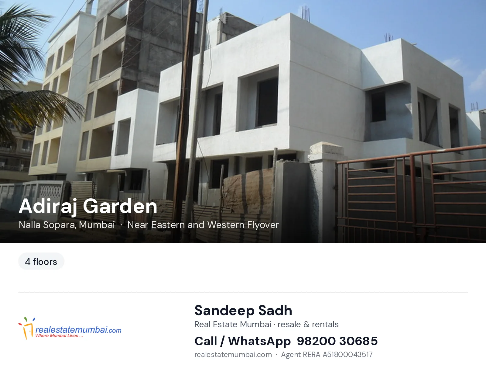 Adiraj Garden, Nalla Sopara, Mumbai — flats | Real Estate Mumbai, Sandeep Sadh 98200 30685