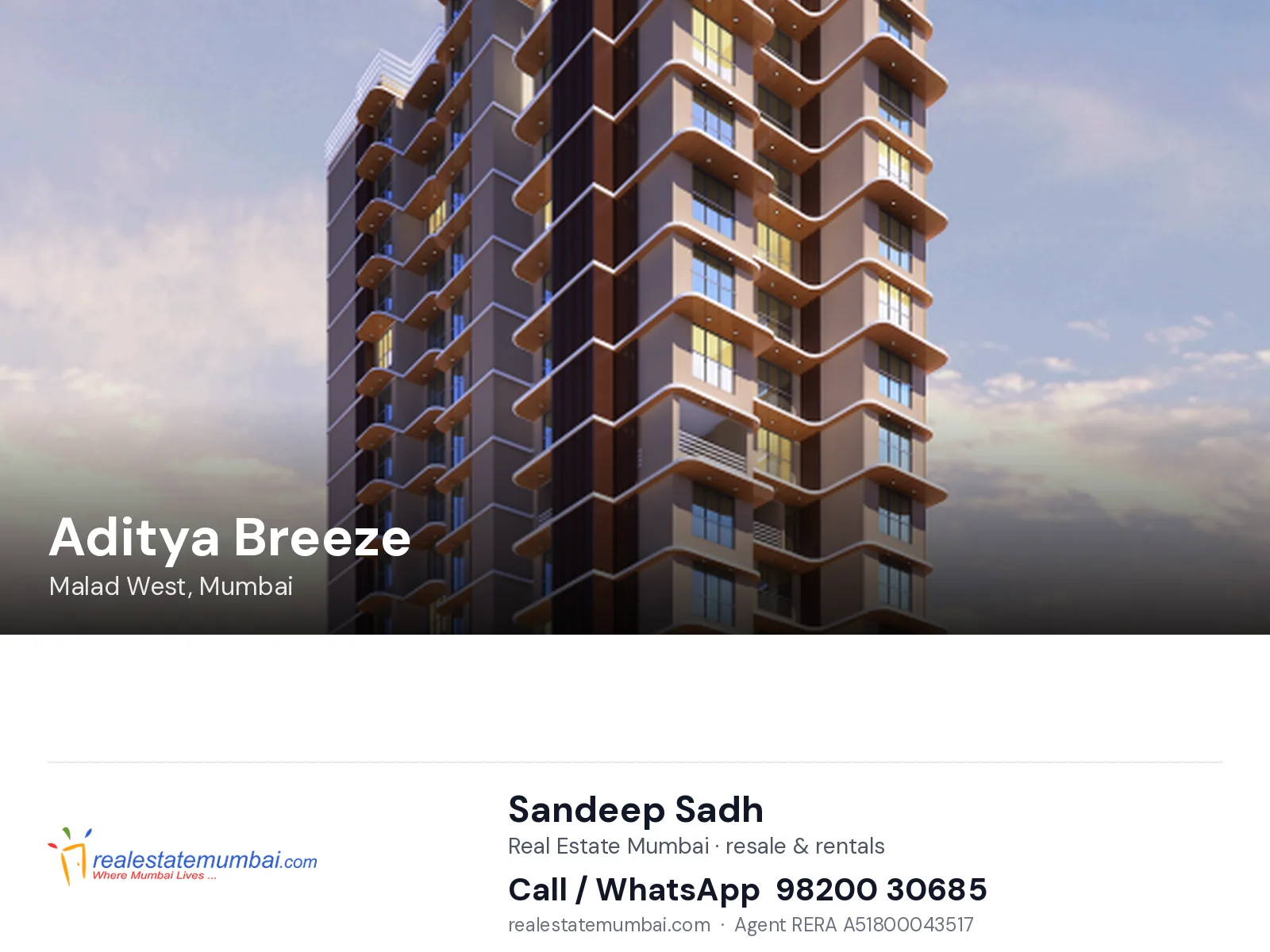 Aditya Breeze, Malad West, Mumbai — flats | Real Estate Mumbai, Sandeep Sadh 98200 30685