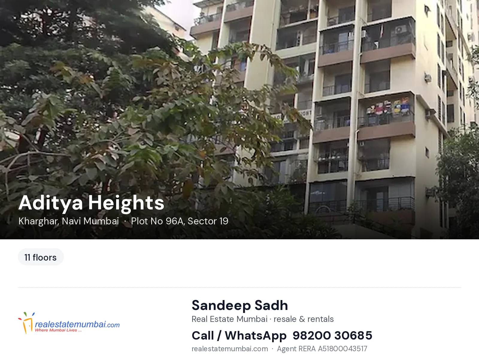 Aditya Heights, Kharghar, Navi Mumbai — flats | Real Estate Mumbai, Sandeep Sadh 98200 30685