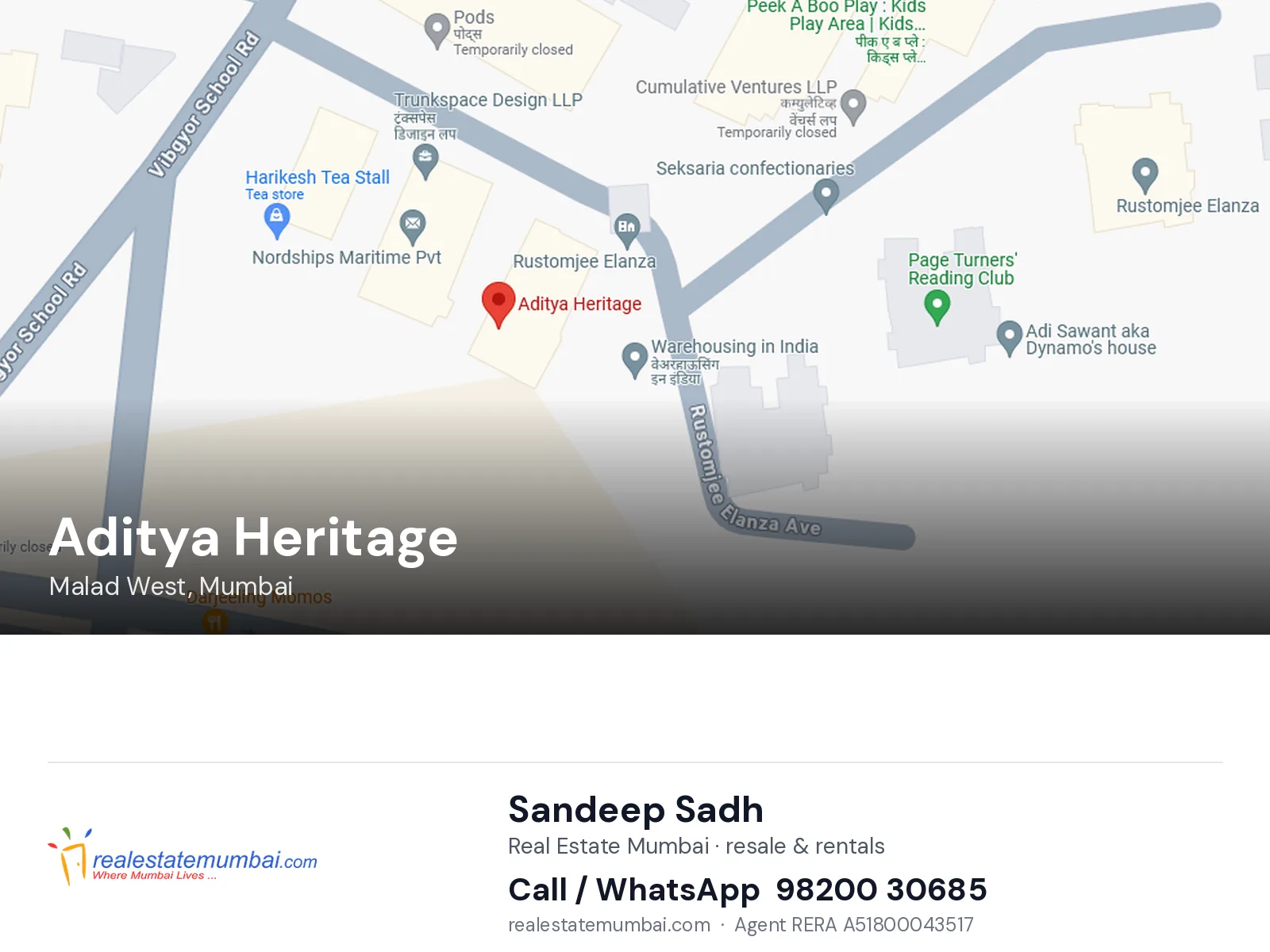 Aditya Heritage, Malad West, Mumbai — flats | Real Estate Mumbai, Sandeep Sadh 98200 30685