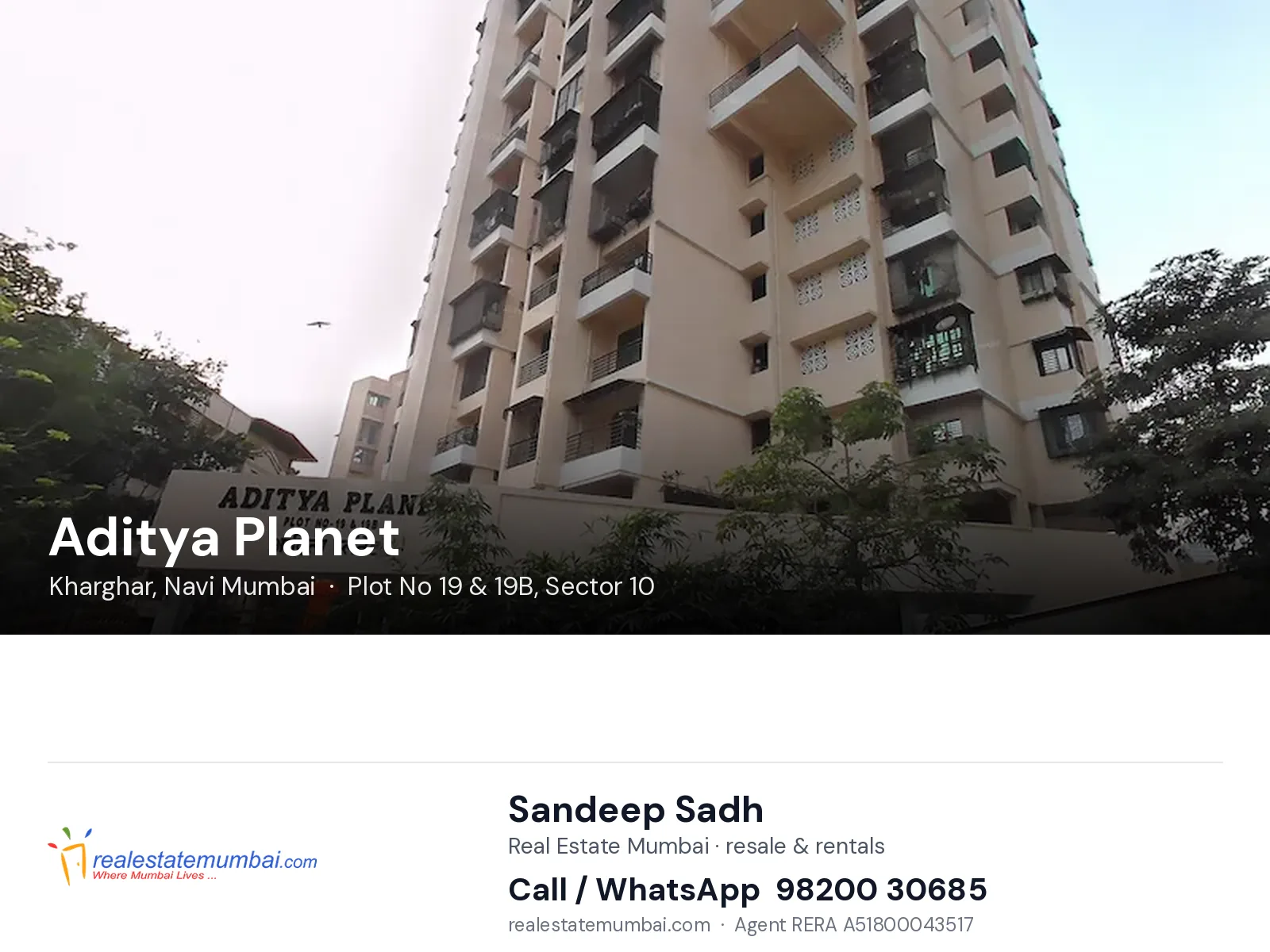 Aditya Planet, Kharghar, Navi Mumbai — flats | Real Estate Mumbai, Sandeep Sadh 98200 30685