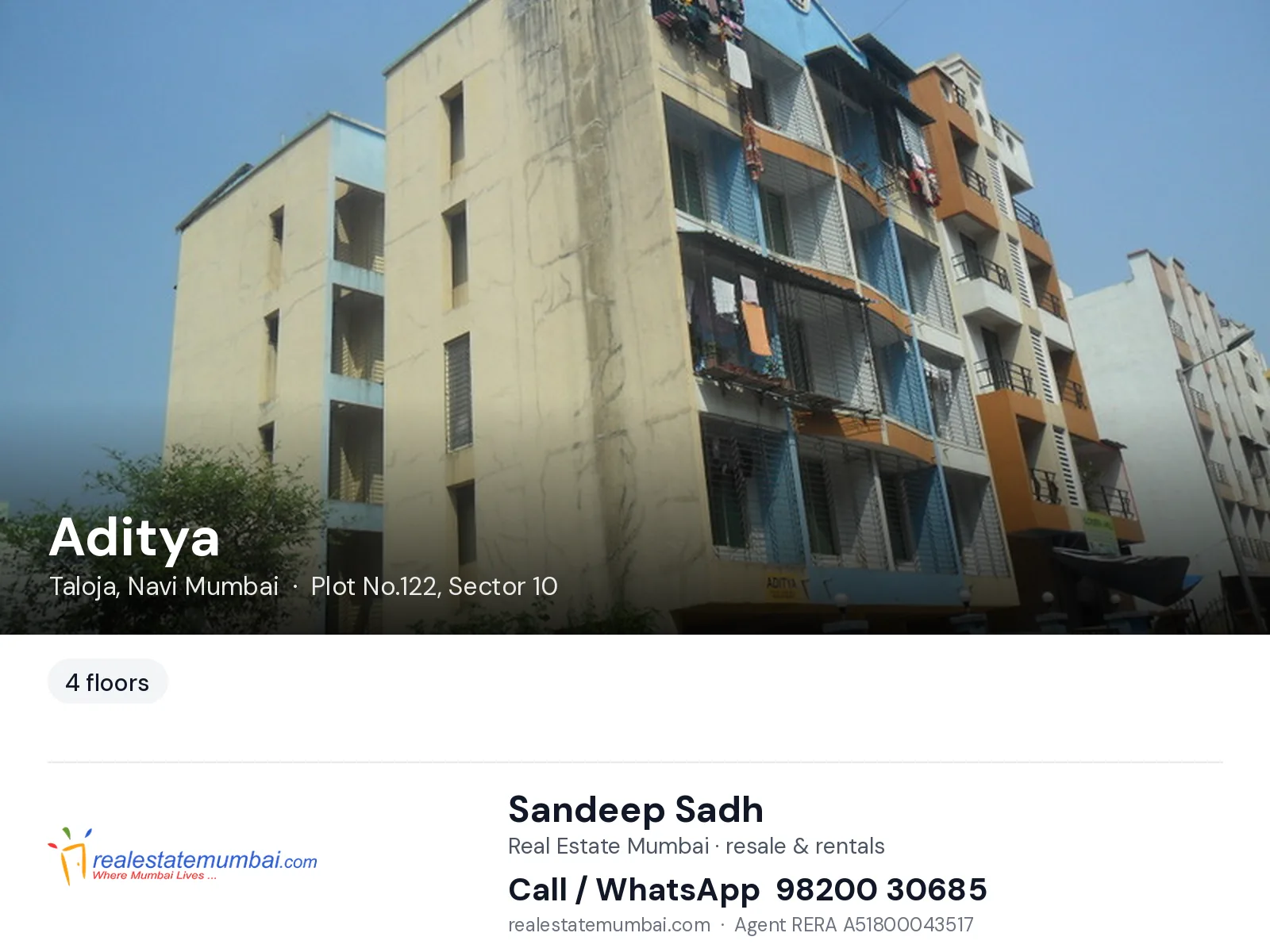 Aditya, Taloja, Navi Mumbai — flats | Real Estate Mumbai, Sandeep Sadh 98200 30685