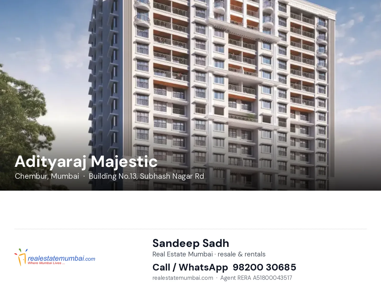 Adityaraj Majestic, Chembur, Mumbai — flats | Real Estate Mumbai, Sandeep Sadh 98200 30685