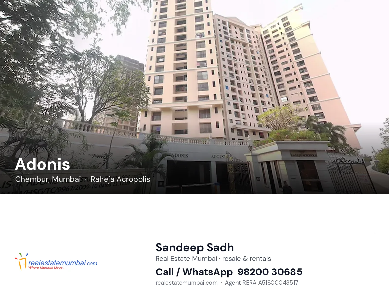 Adonis, Chembur, Mumbai — flats | Real Estate Mumbai, Sandeep Sadh 98200 30685