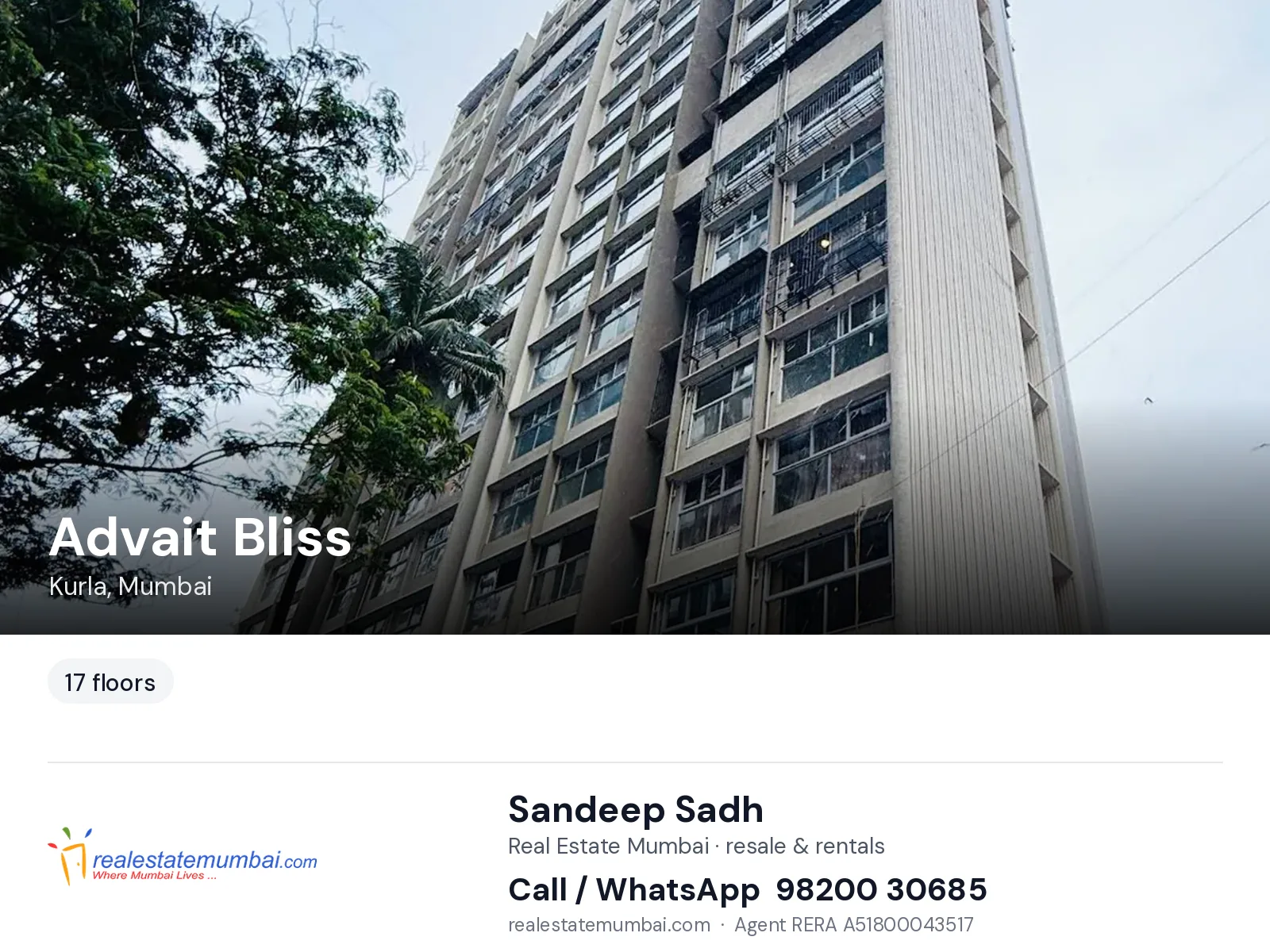 Advait Bliss, Kurla, Mumbai — flats | Real Estate Mumbai, Sandeep Sadh 98200 30685