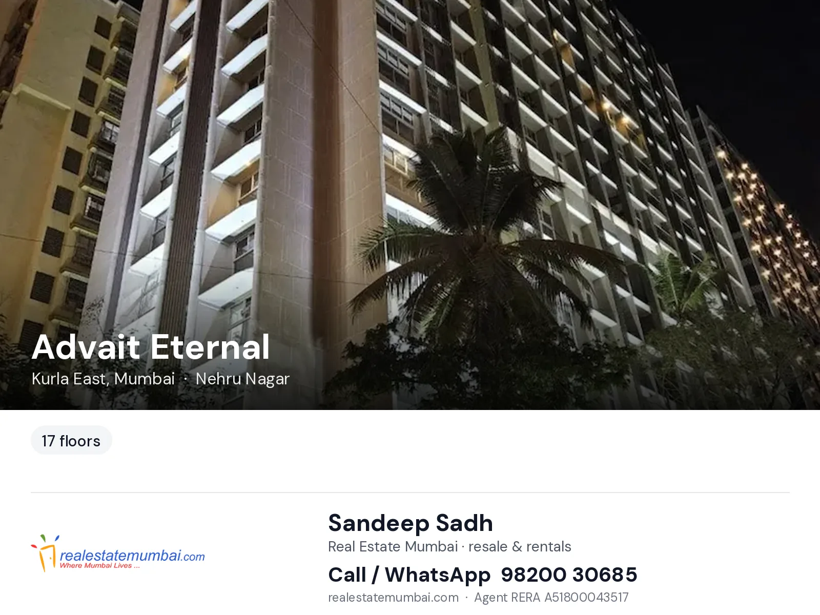 Advait Eternal, Kurla East, Mumbai — flats | Real Estate Mumbai, Sandeep Sadh 98200 30685