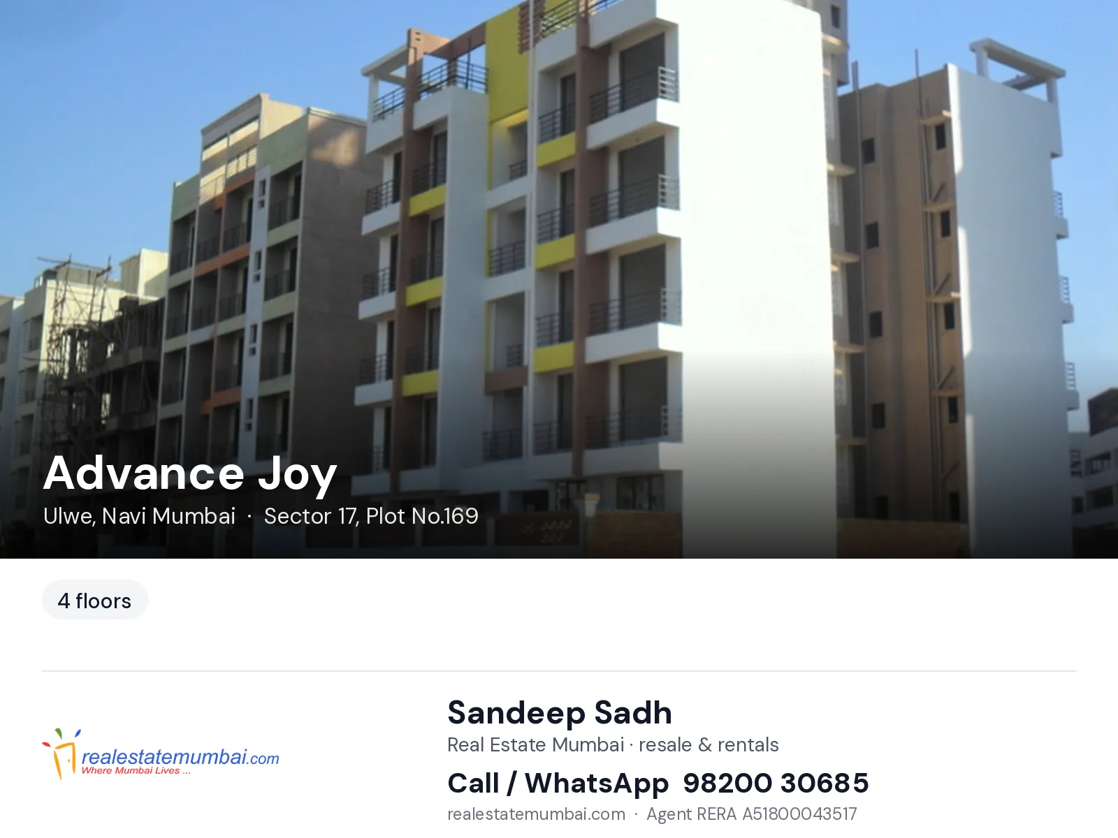 Advance Joy, Ulwe, Navi Mumbai — flats | Real Estate Mumbai, Sandeep Sadh 98200 30685