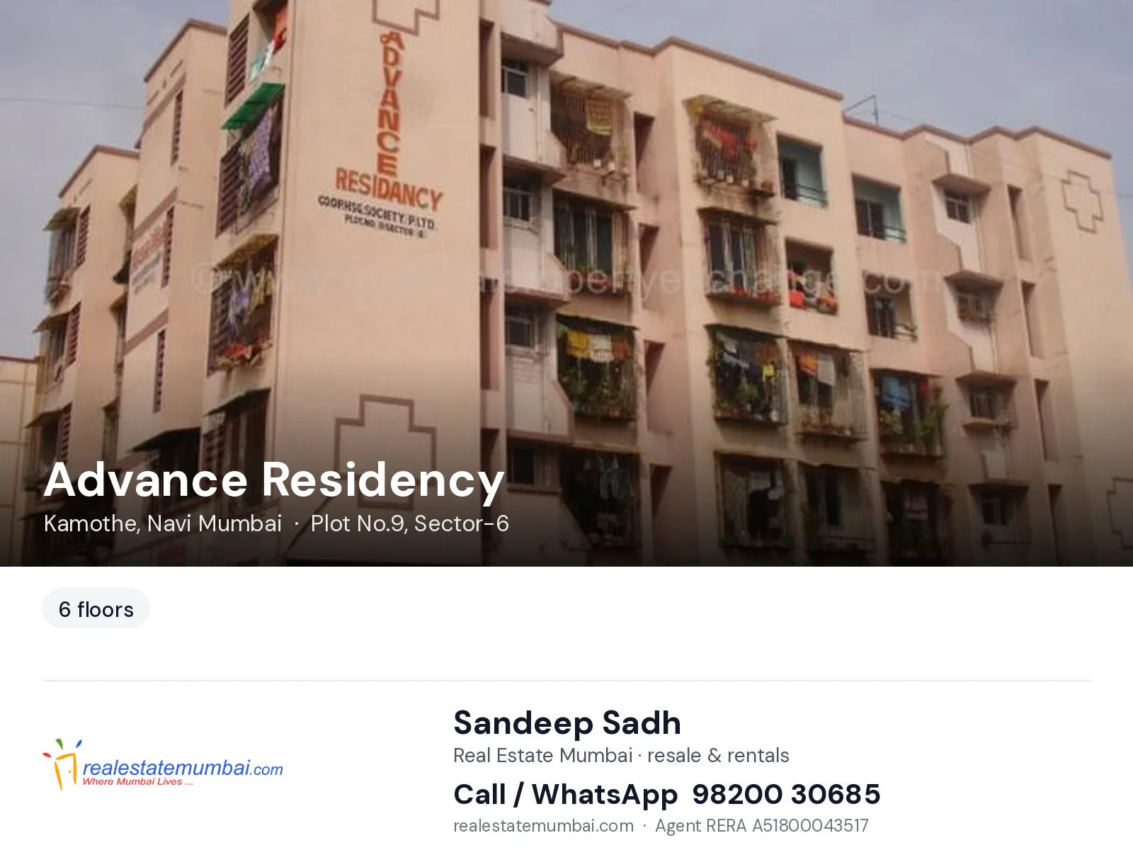 Advance Residency, Kamothe, Navi Mumbai — flats | Real Estate Mumbai, Sandeep Sadh 98200 30685