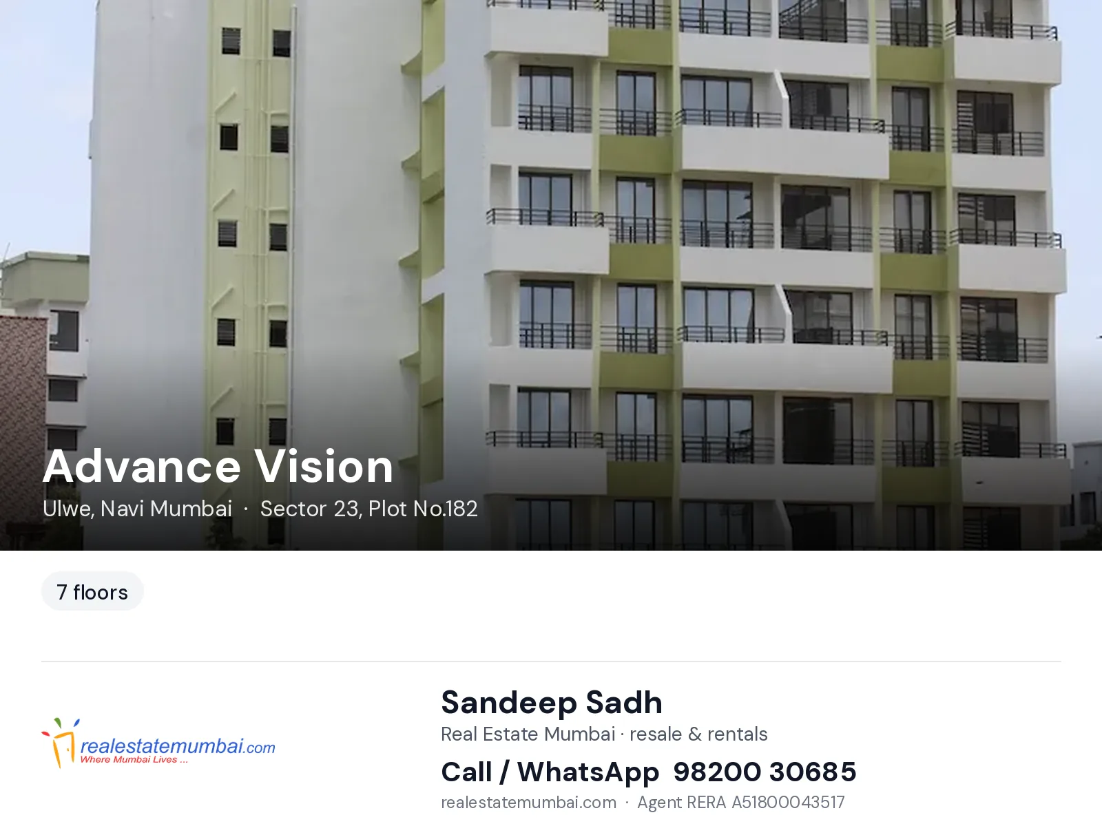 Advance Vision, Ulwe, Navi Mumbai — flats | Real Estate Mumbai, Sandeep Sadh 98200 30685