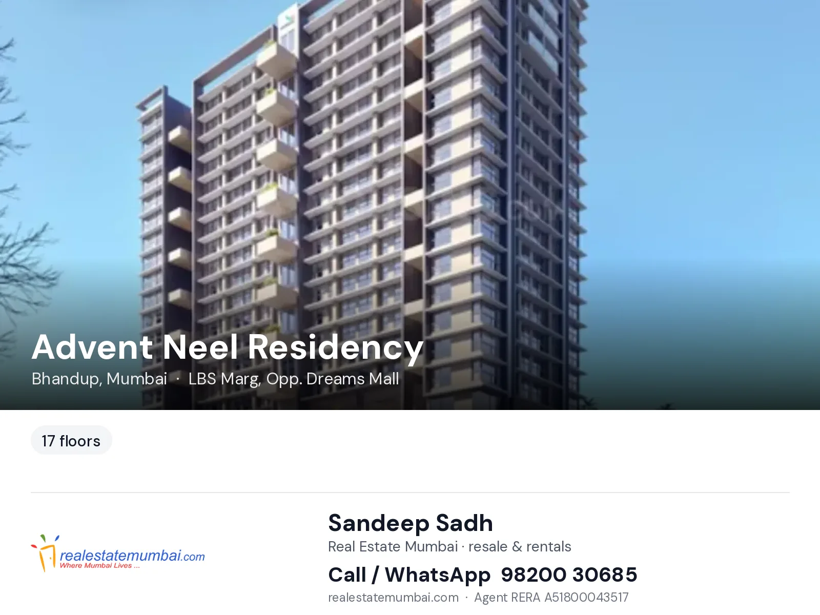 Advent Neel Residency, Bhandup, Mumbai — flats | Real Estate Mumbai, Sandeep Sadh 98200 30685
