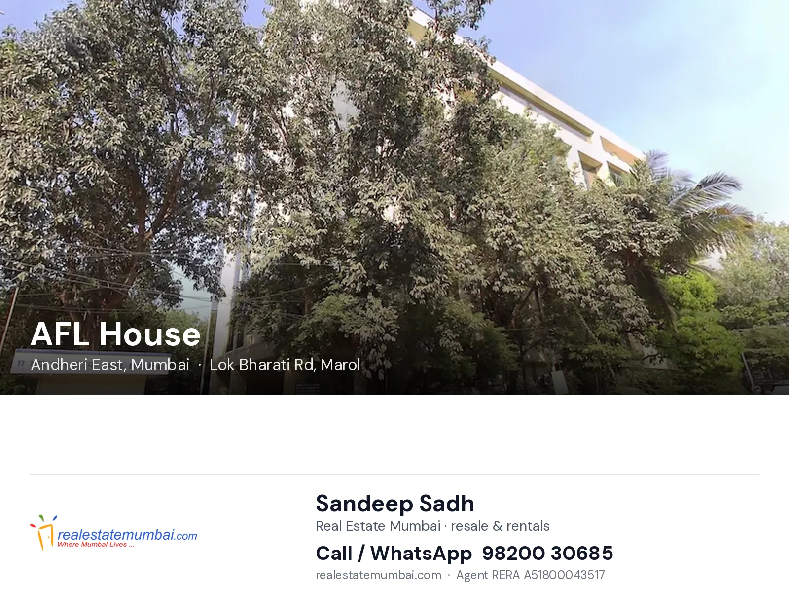 AFL House, Andheri East, Mumbai — flats | Real Estate Mumbai, Sandeep Sadh 98200 30685