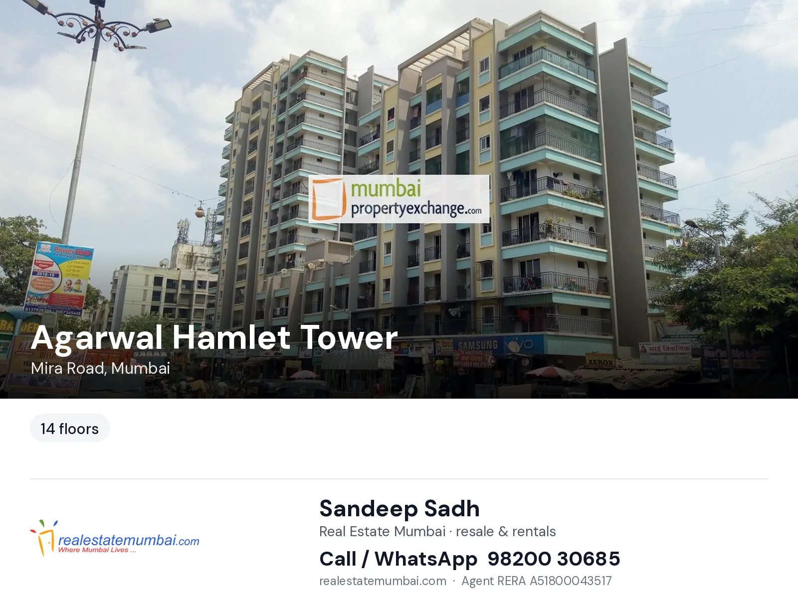 Agarwal Hamlet Tower, Mira Road, Mumbai — flats | Real Estate Mumbai, Sandeep Sadh 98200 30685