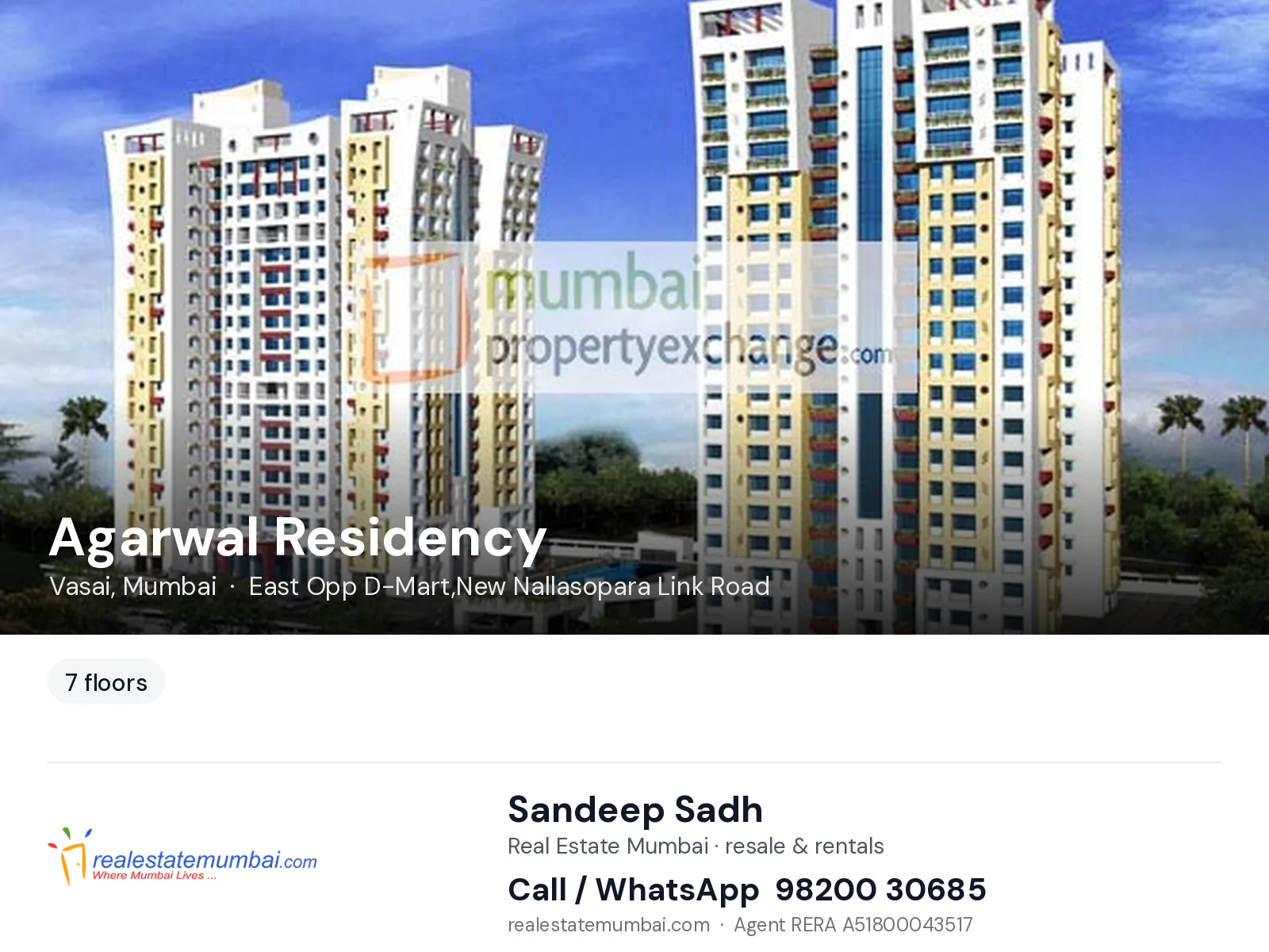 Agarwal Residency, Vasai, Mumbai — flats | Real Estate Mumbai, Sandeep Sadh 98200 30685