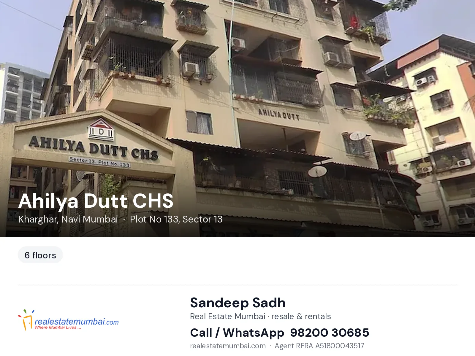 Ahilya Dutt CHS, Kharghar, Navi Mumbai — flats | Real Estate Mumbai, Sandeep Sadh 98200 30685