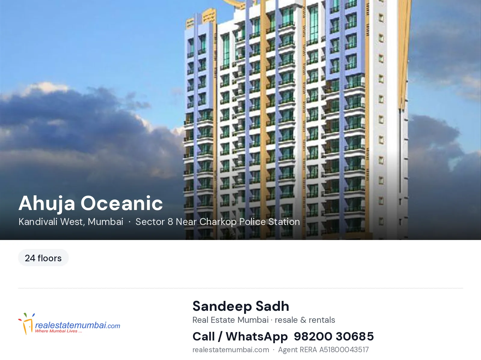 Ahuja Oceanic, Kandivali West, Mumbai — flats | Real Estate Mumbai, Sandeep Sadh 98200 30685