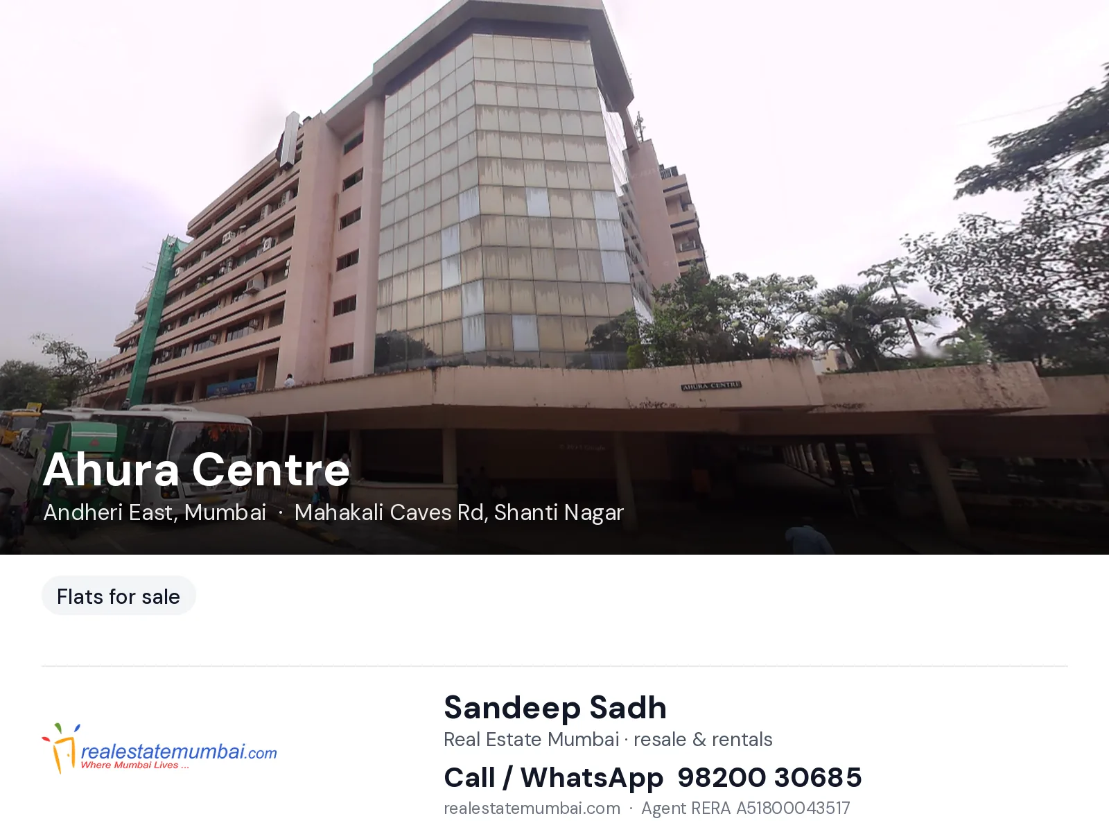 Ahura Centre, Andheri East, Mumbai — flats for sale | Real Estate Mumbai, Sandeep Sadh 98200 30685