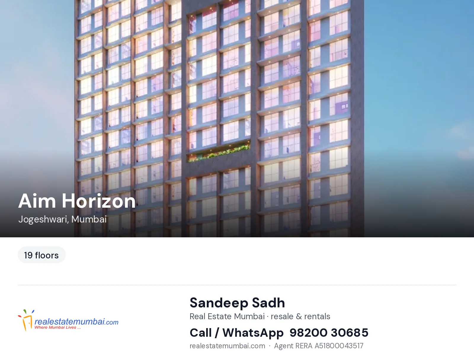 Aim Horizon, Jogeshwari, Mumbai — flats | Real Estate Mumbai, Sandeep Sadh 98200 30685