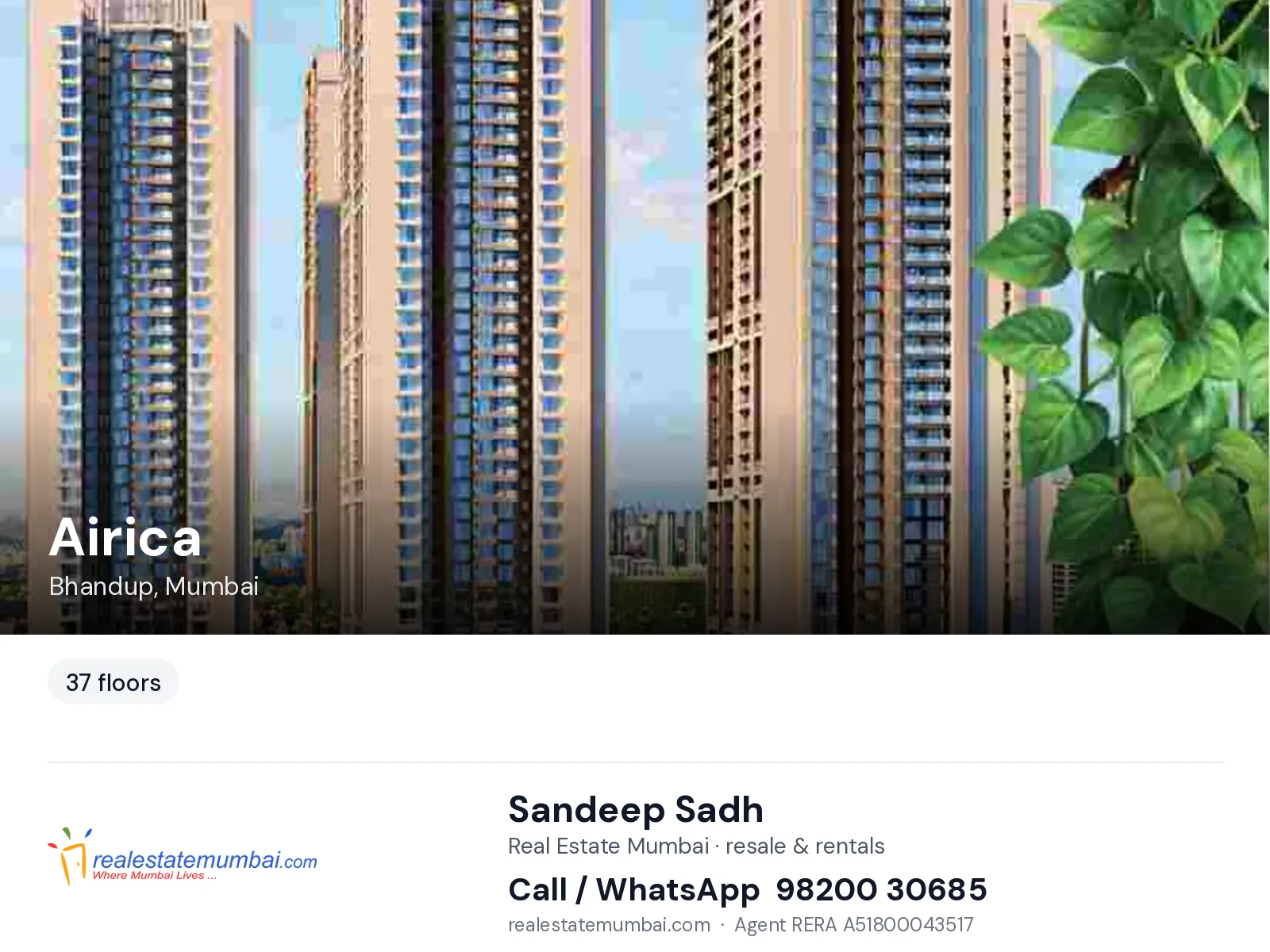 Airica, Bhandup, Mumbai — flats | Real Estate Mumbai, Sandeep Sadh 98200 30685