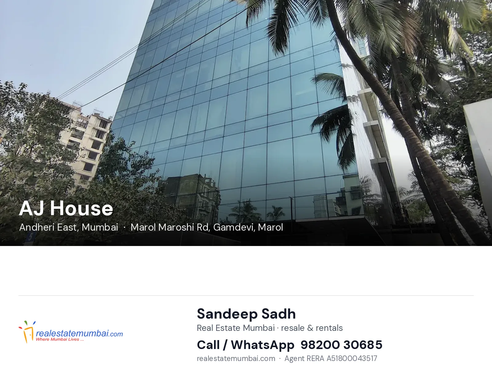 AJ House, Andheri East, Mumbai — flats | Real Estate Mumbai, Sandeep Sadh 98200 30685