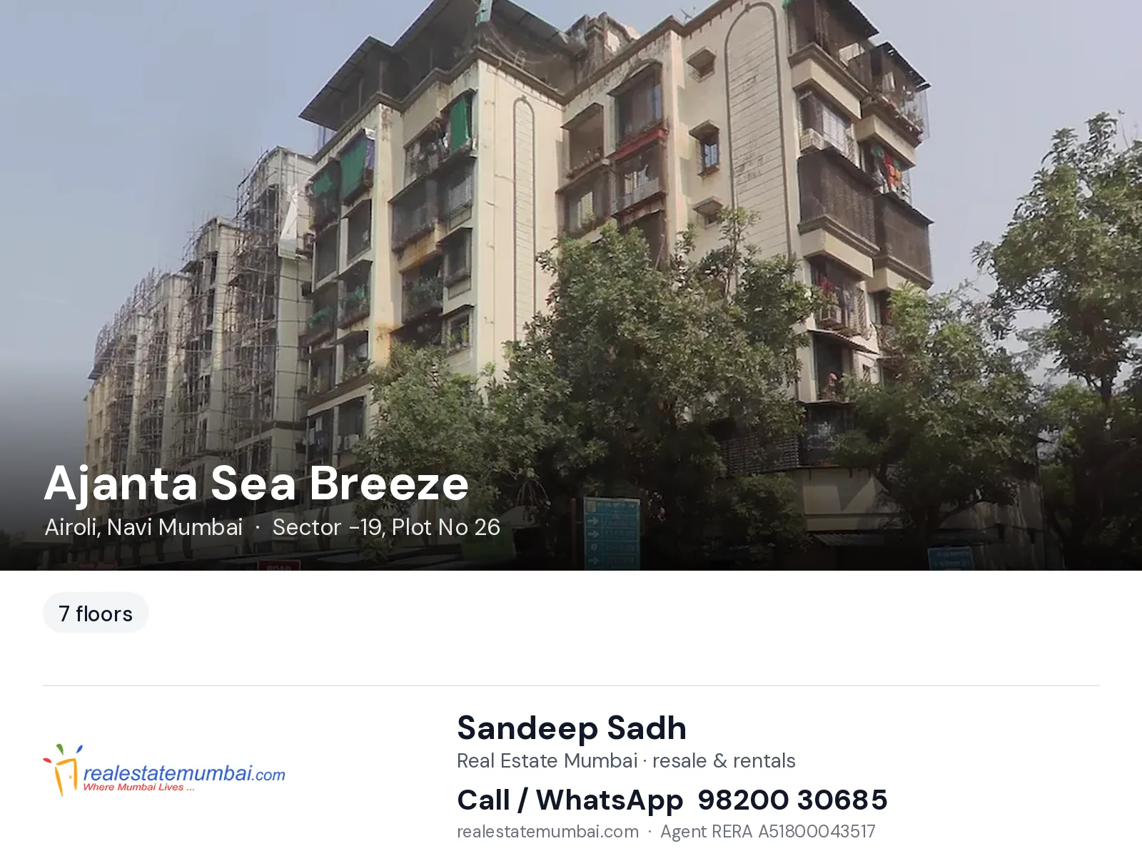 Ajanta Sea Breeze, Airoli, Navi Mumbai — flats | Real Estate Mumbai, Sandeep Sadh 98200 30685