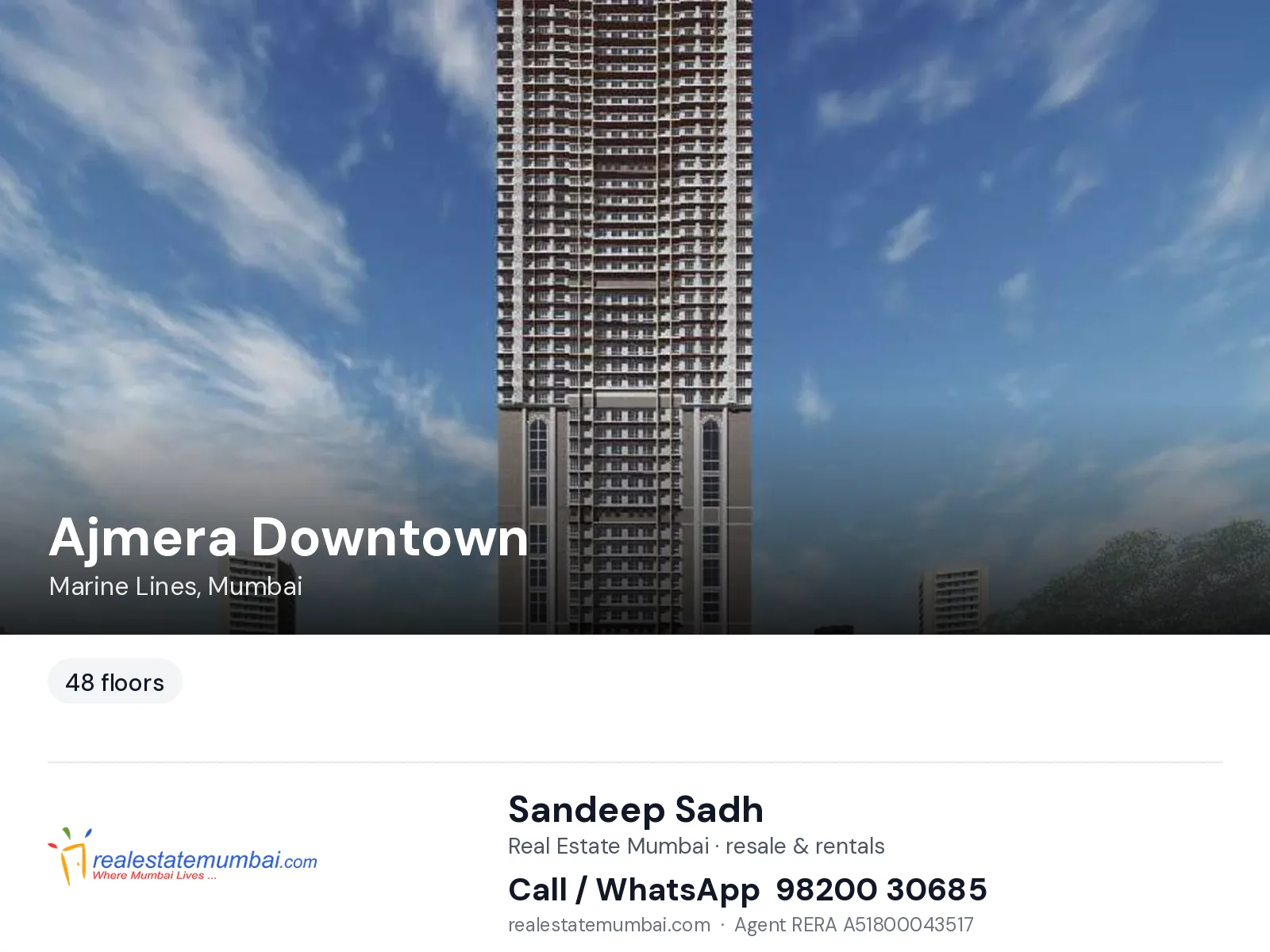 Ajmera Downtown, Marine Lines, Mumbai — flats | Real Estate Mumbai, Sandeep Sadh 98200 30685