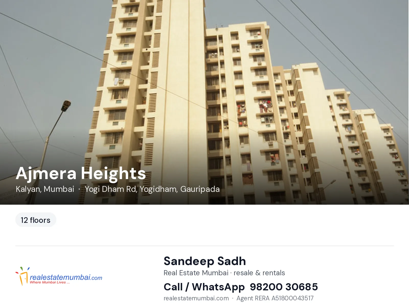 Ajmera Heights, Kalyan, Mumbai — flats | Real Estate Mumbai, Sandeep Sadh 98200 30685