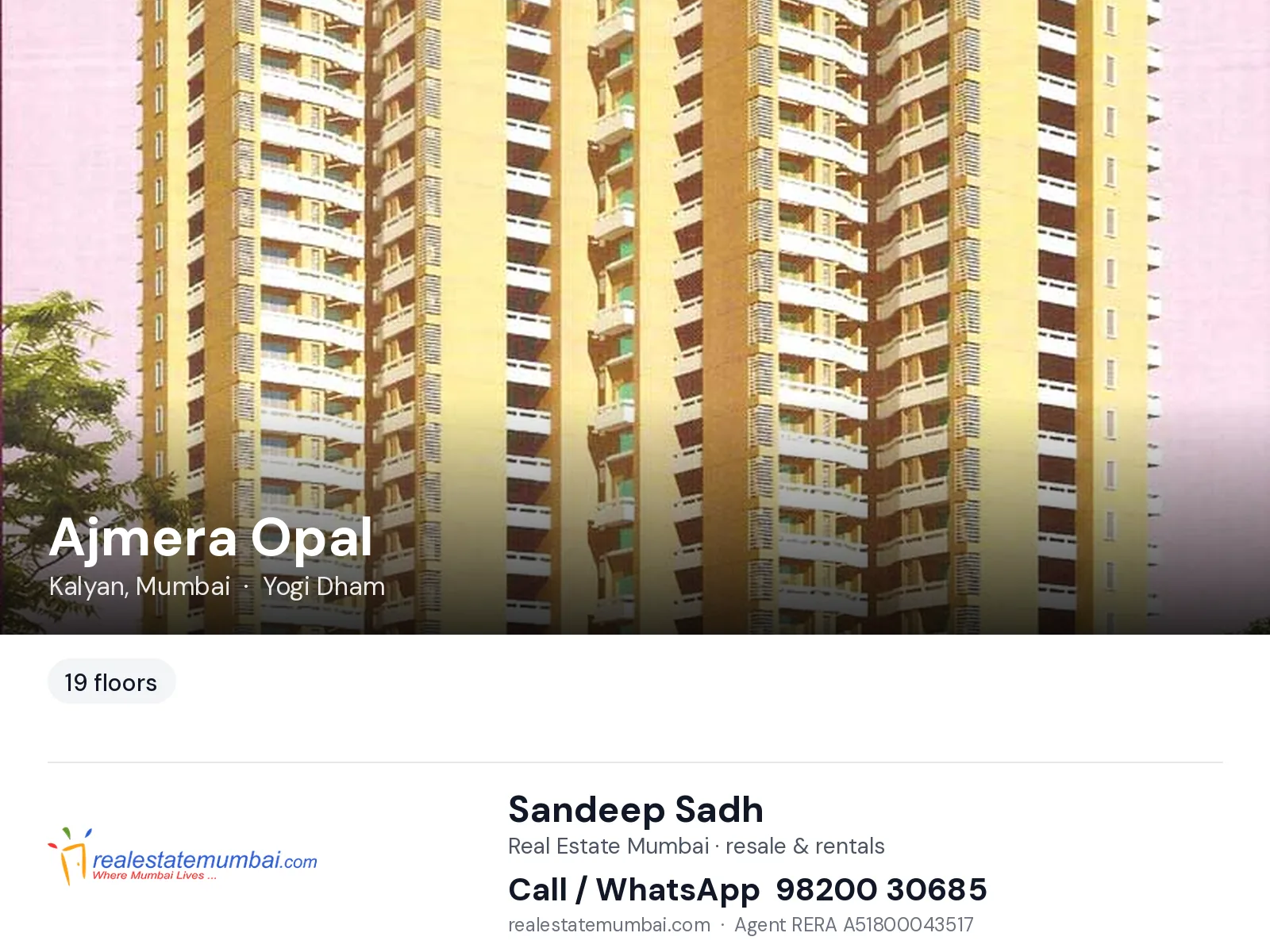 Ajmera Opal, Kalyan, Mumbai — flats | Real Estate Mumbai, Sandeep Sadh 98200 30685