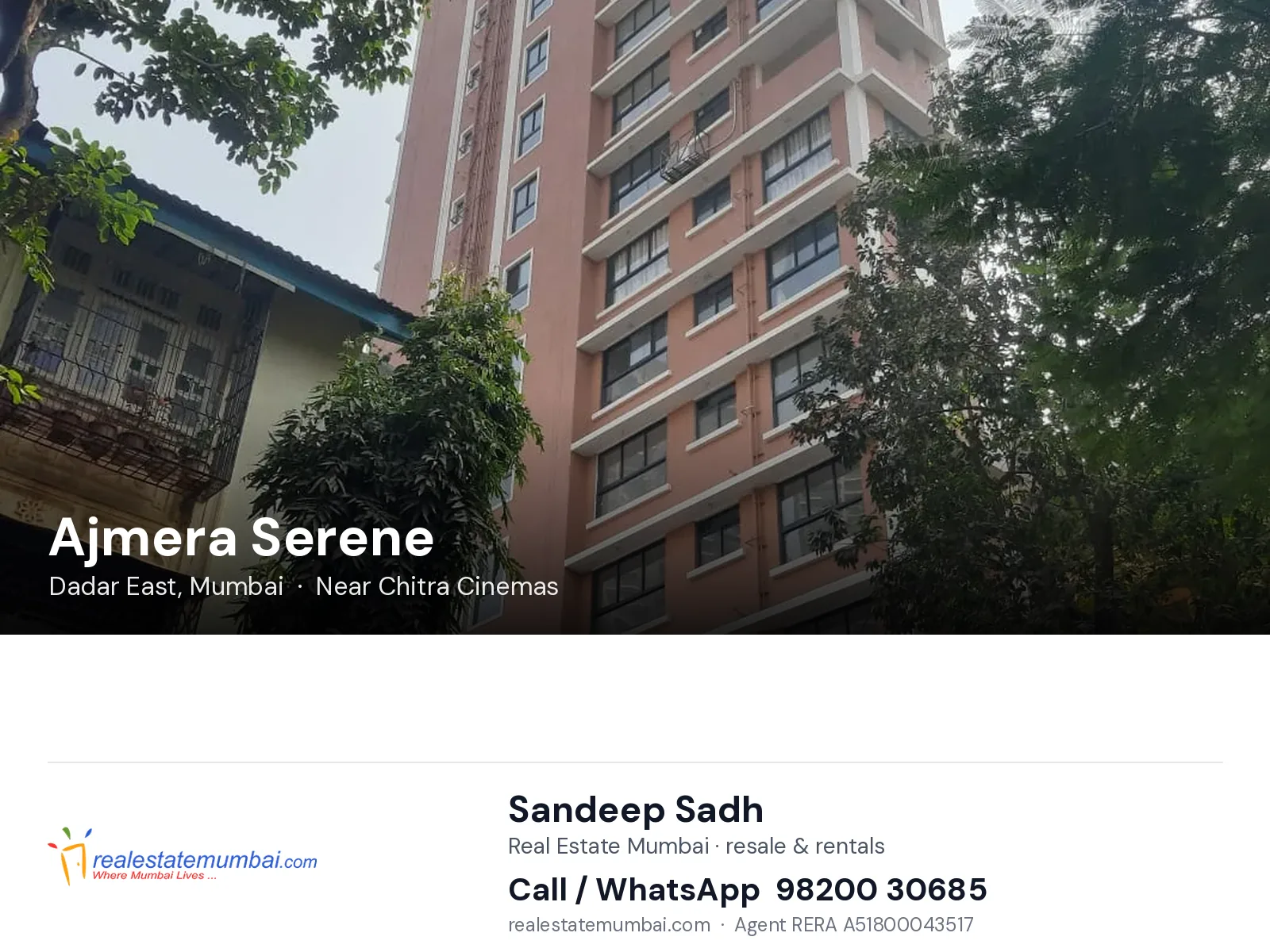 Ajmera Serene, Dadar East, Mumbai — flats | Real Estate Mumbai, Sandeep Sadh 98200 30685