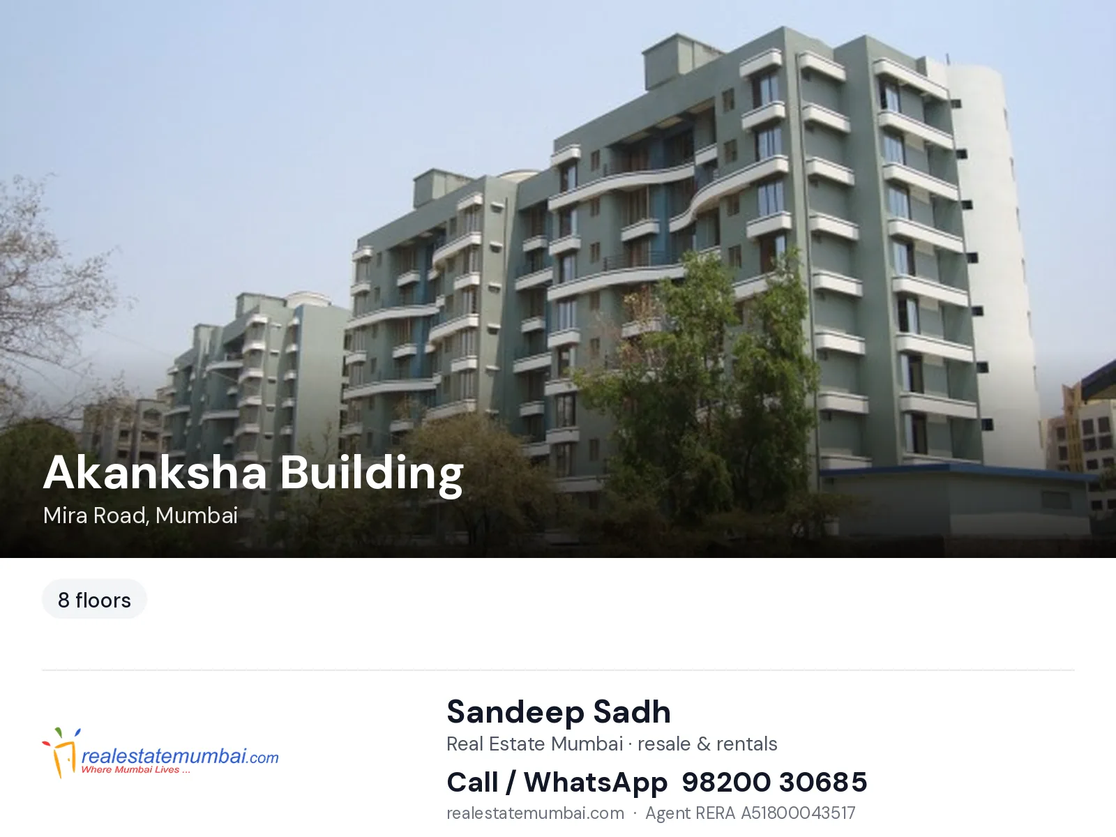 Akanksha Building, Mira Road, Mumbai — flats | Real Estate Mumbai, Sandeep Sadh 98200 30685