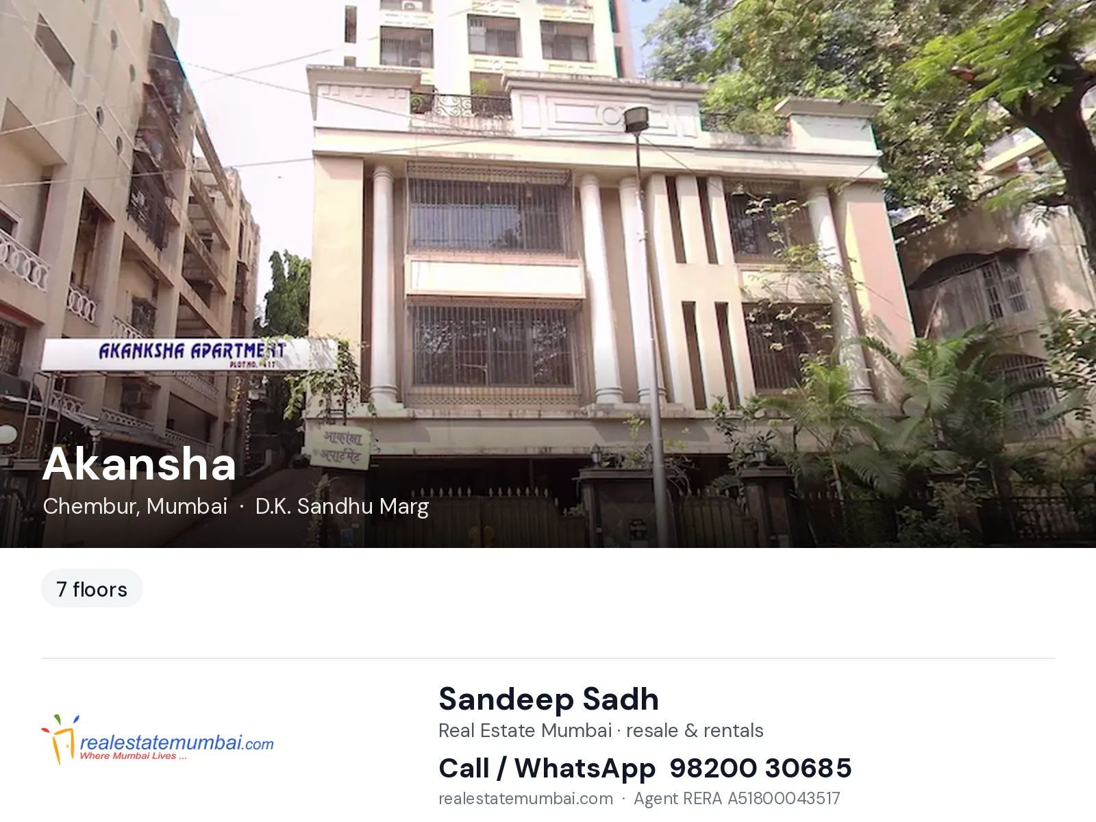 Akansha, Chembur, Mumbai — flats | Real Estate Mumbai, Sandeep Sadh 98200 30685