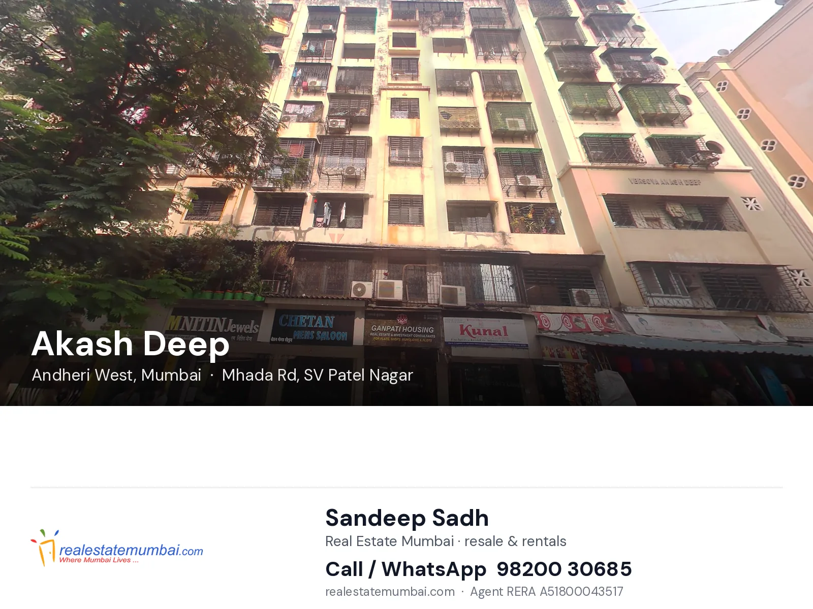 Akash Deep, Andheri West, Mumbai — flats | Real Estate Mumbai, Sandeep Sadh 98200 30685