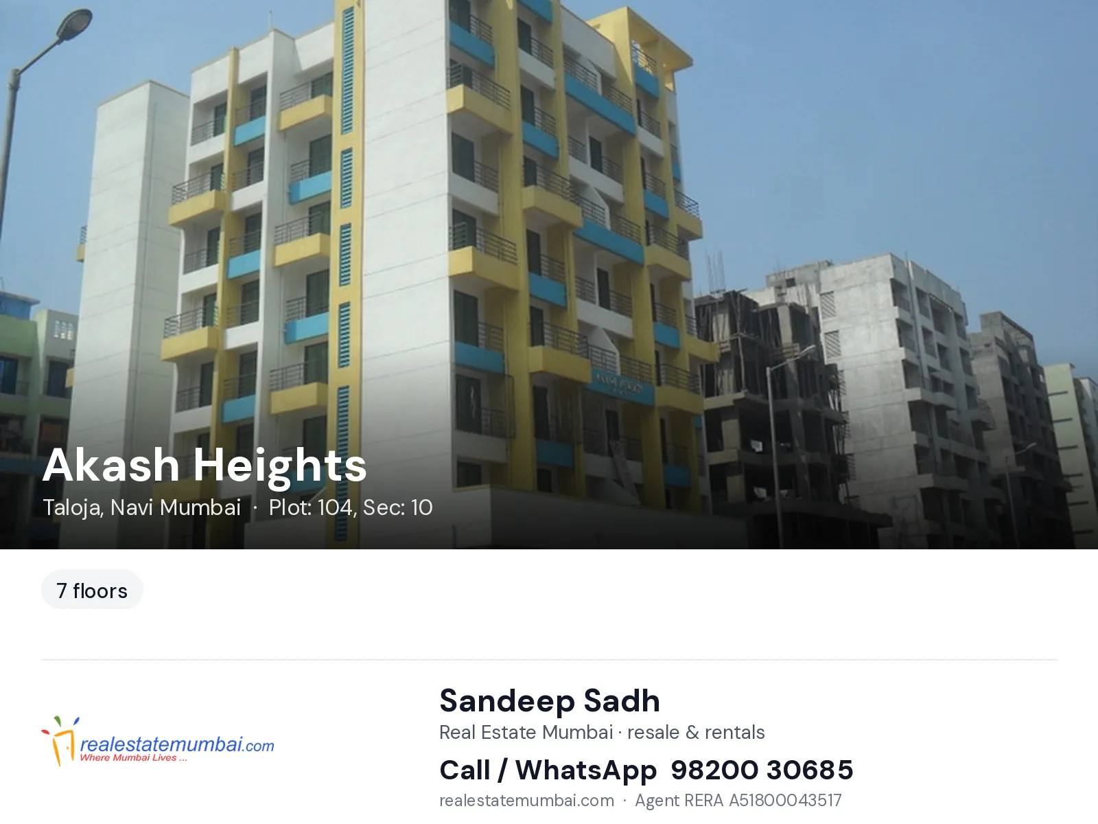 Akash Heights, Taloja, Navi Mumbai — flats | Real Estate Mumbai, Sandeep Sadh 98200 30685