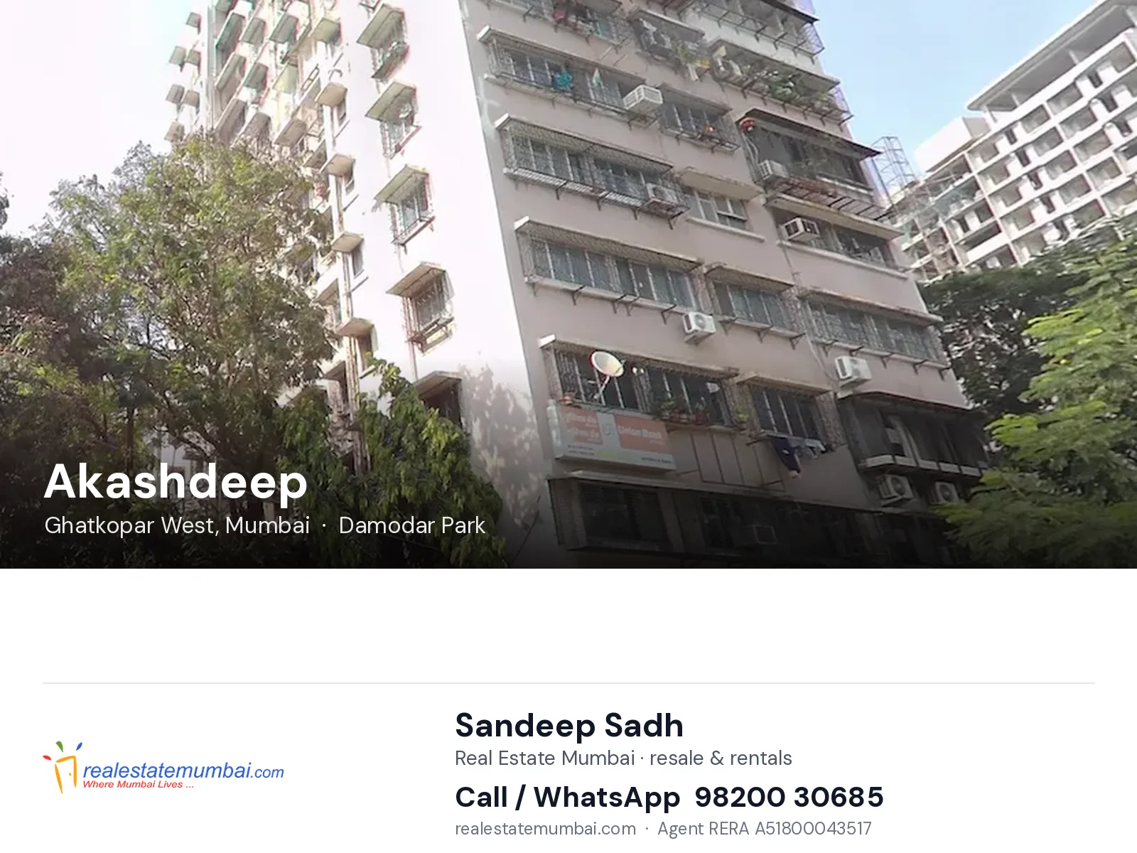 Akashdeep, Ghatkopar West, Mumbai — flats | Real Estate Mumbai, Sandeep Sadh 98200 30685