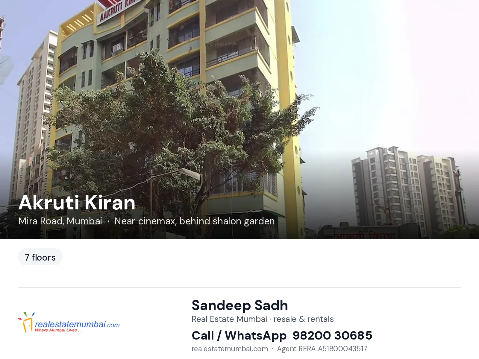 Akruti Kiran, Mira Road, Mumbai — flats | Real Estate Mumbai, Sandeep Sadh 98200 30685
