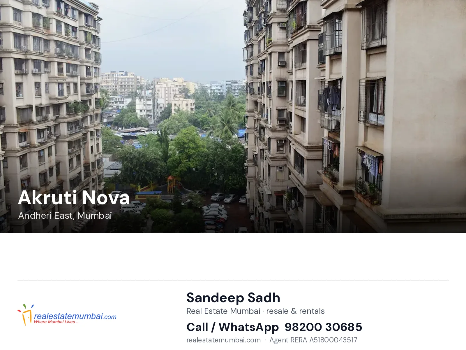 Akruti Nova, Andheri East, Mumbai — flats | Real Estate Mumbai, Sandeep Sadh 98200 30685