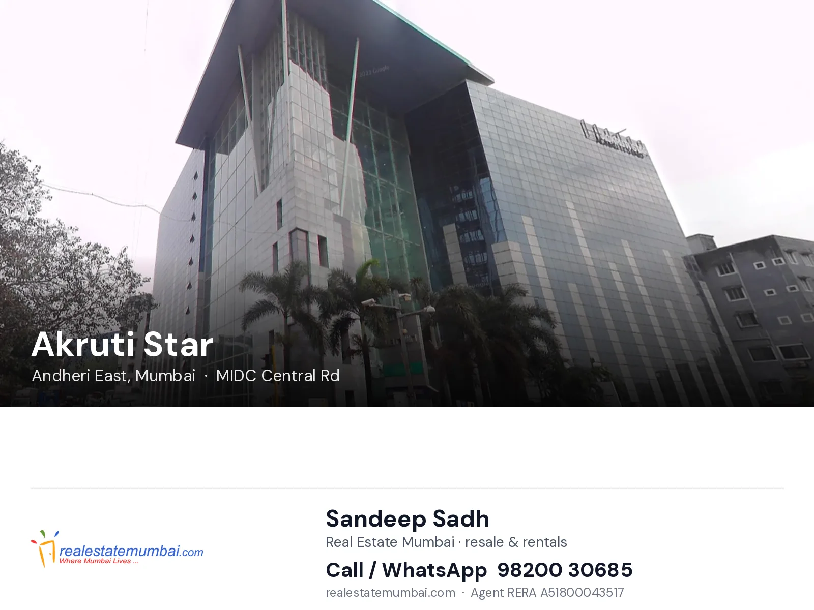 Akruti Star, Andheri East, Mumbai — flats | Real Estate Mumbai, Sandeep Sadh 98200 30685