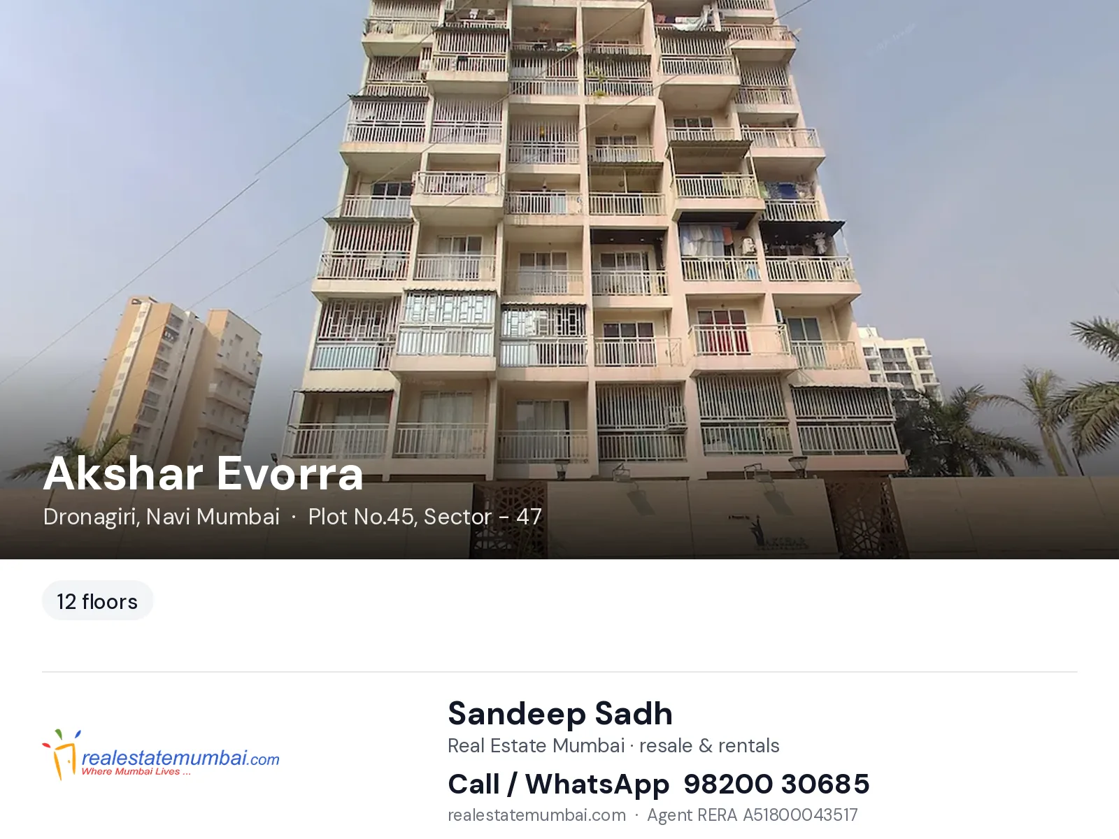 Akshar Evorra, Dronagiri, Navi Mumbai — flats | Real Estate Mumbai, Sandeep Sadh 98200 30685