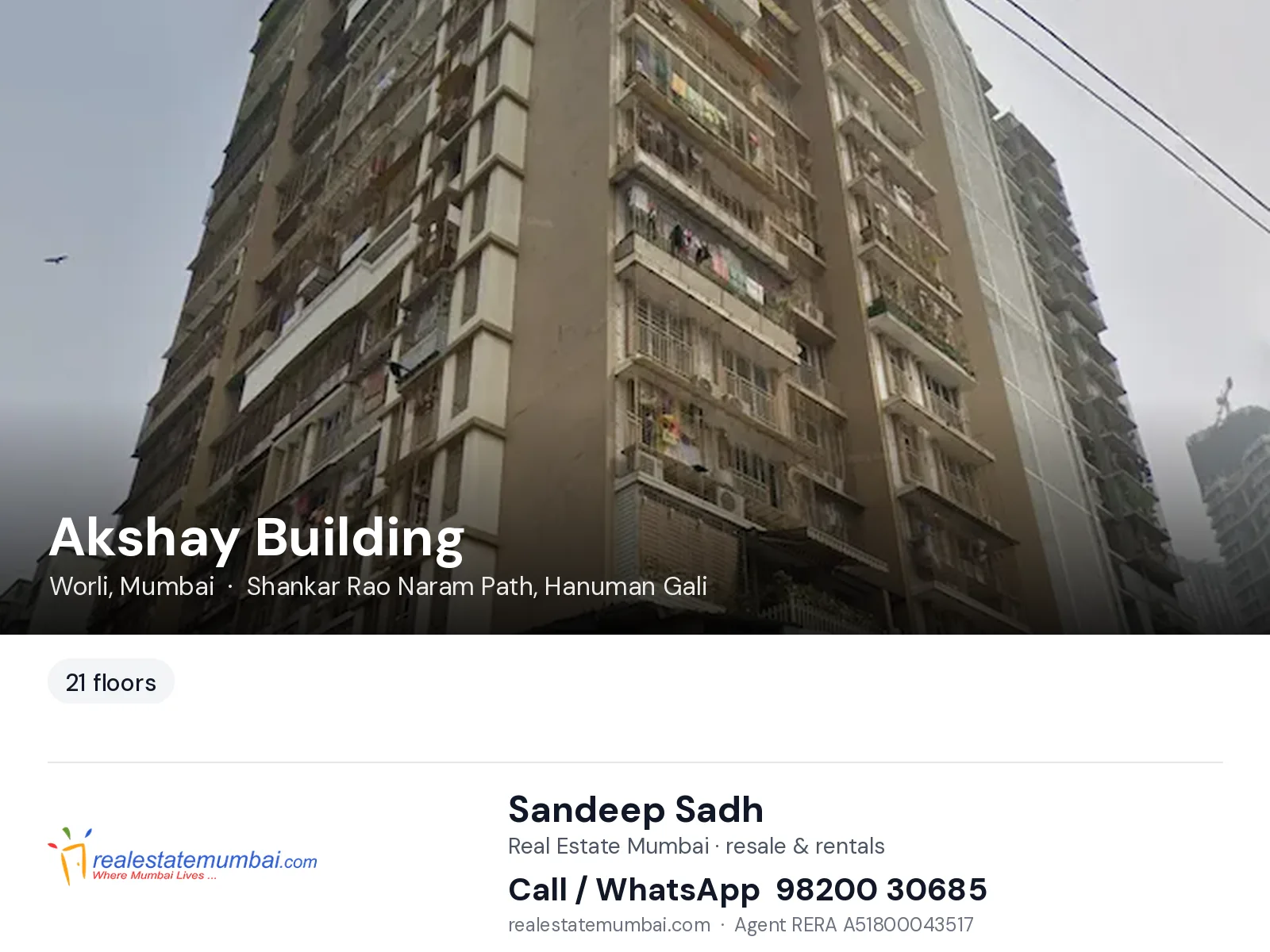 Akshay Building, Worli, Mumbai — flats | Real Estate Mumbai, Sandeep Sadh 98200 30685