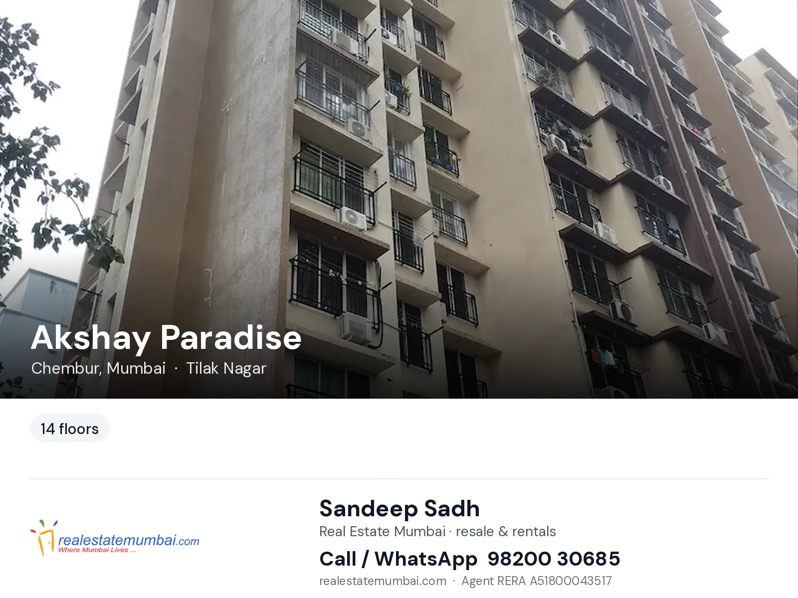 Akshay Paradise, Chembur, Mumbai — flats | Real Estate Mumbai, Sandeep Sadh 98200 30685