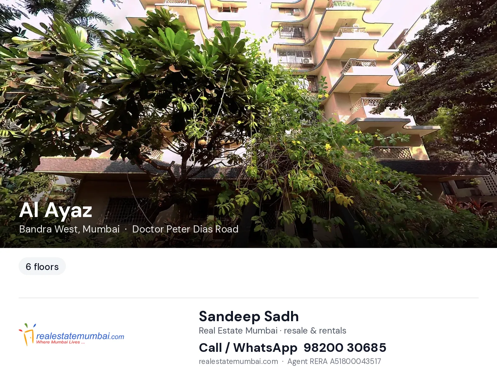 Al Ayaz, Bandra West, Mumbai — flats | Real Estate Mumbai, Sandeep Sadh 98200 30685