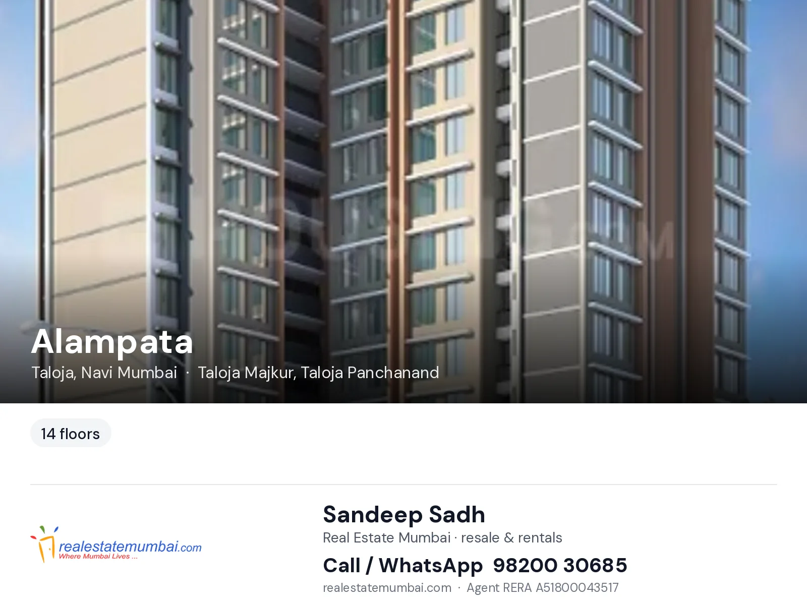 Alampata, Taloja, Navi Mumbai — flats | Real Estate Mumbai, Sandeep Sadh 98200 30685