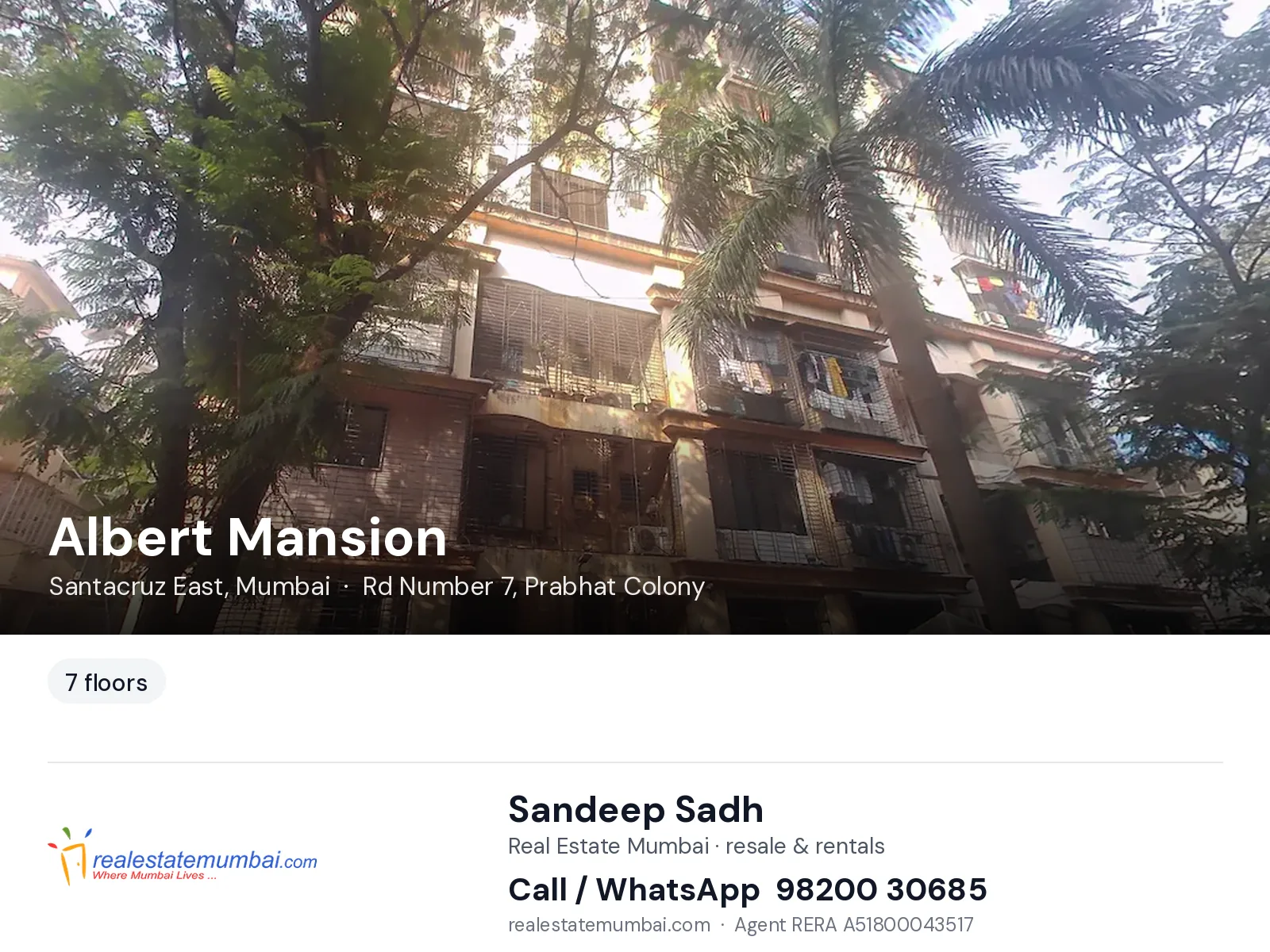 Albert Mansion, Santacruz East, Mumbai — flats | Real Estate Mumbai, Sandeep Sadh 98200 30685
