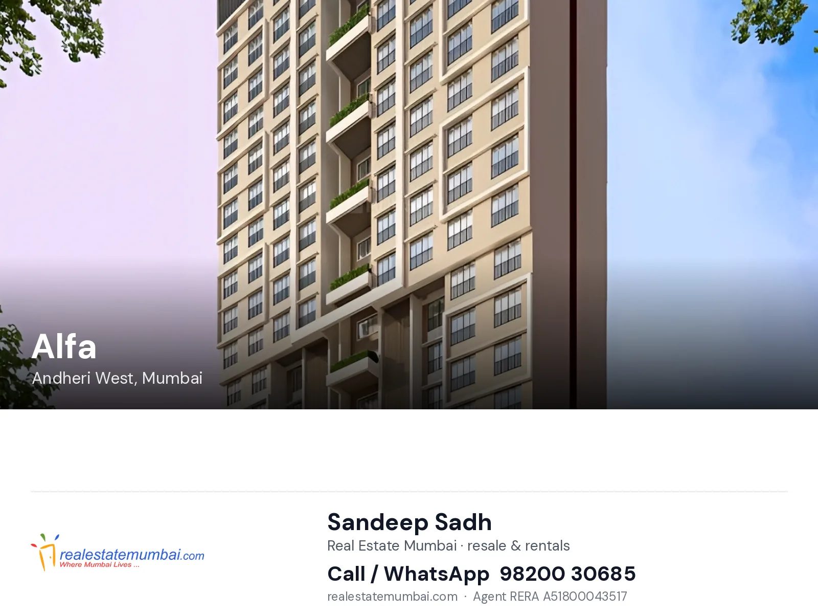 Alfa, Andheri West, Mumbai — flats | Real Estate Mumbai, Sandeep Sadh 98200 30685