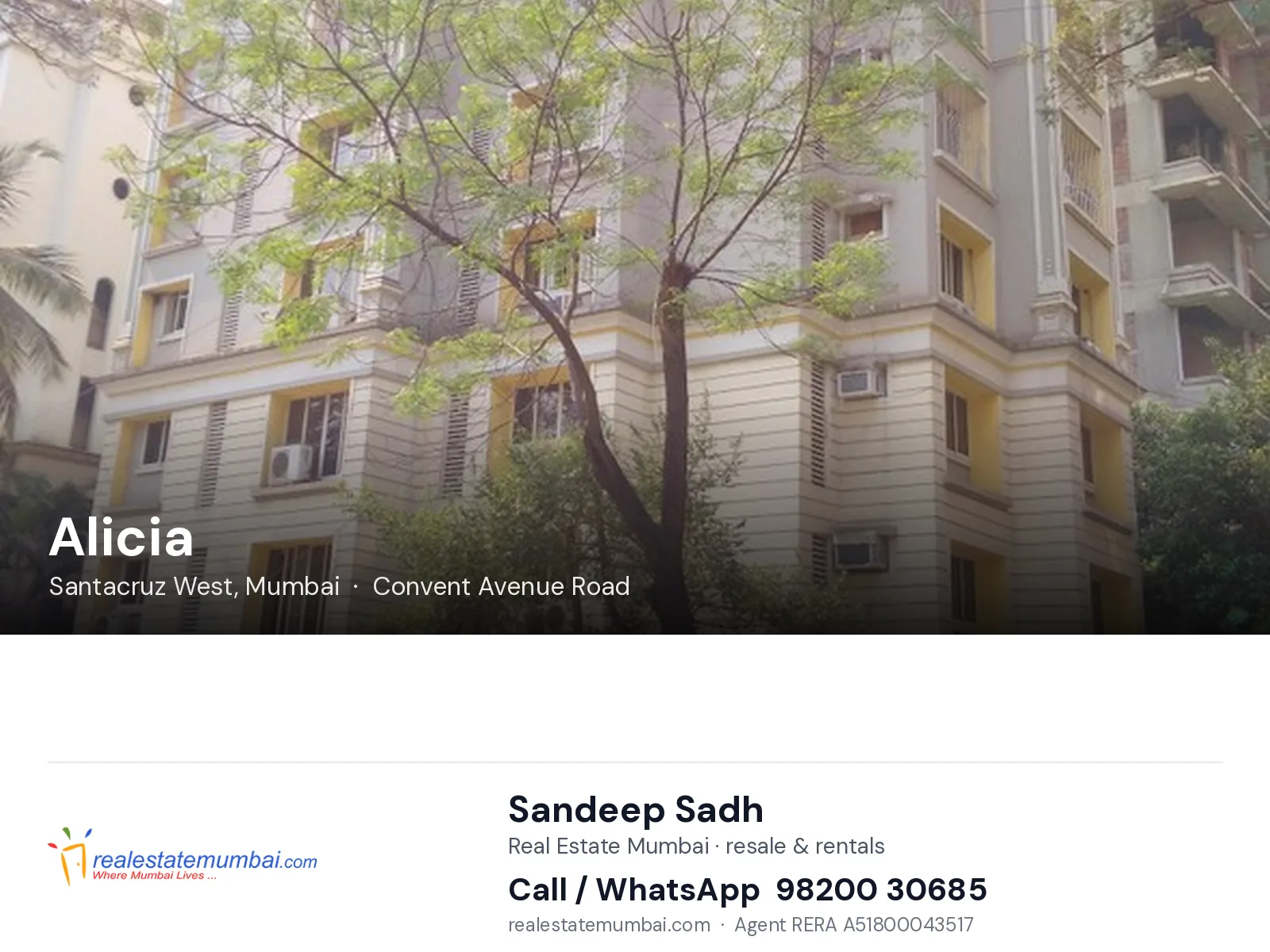 Alicia, Santacruz West, Mumbai — flats | Real Estate Mumbai, Sandeep Sadh 98200 30685