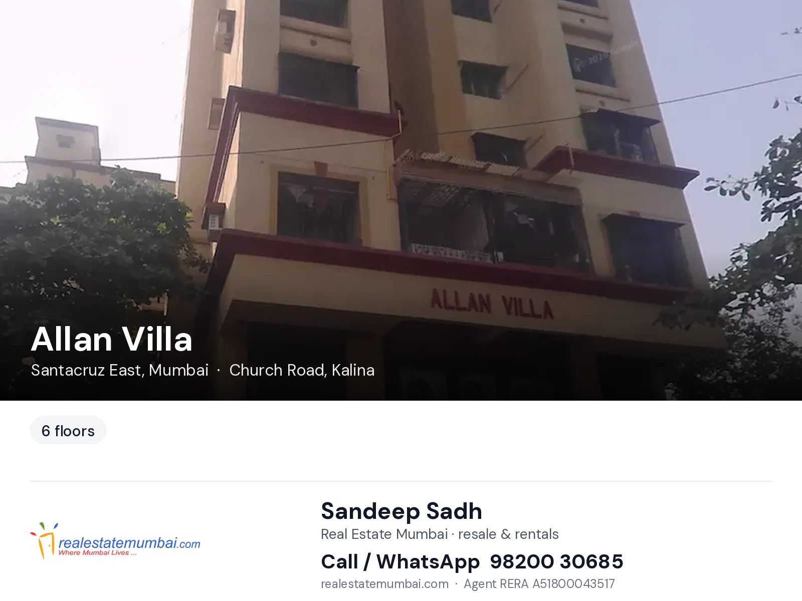Allan Villa, Santacruz East, Mumbai — flats | Real Estate Mumbai, Sandeep Sadh 98200 30685