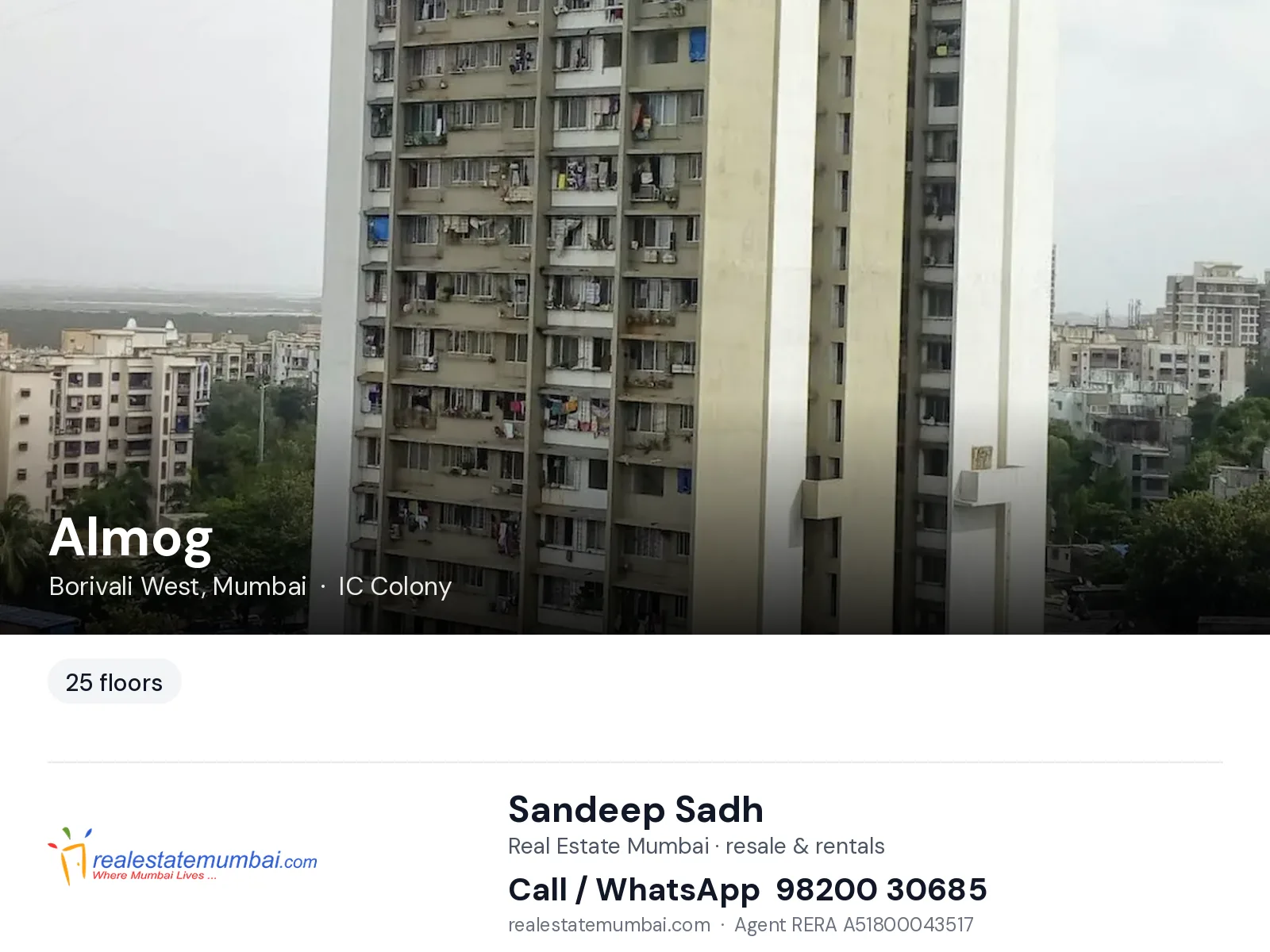 Almog, Borivali West, Mumbai — flats | Real Estate Mumbai, Sandeep Sadh 98200 30685