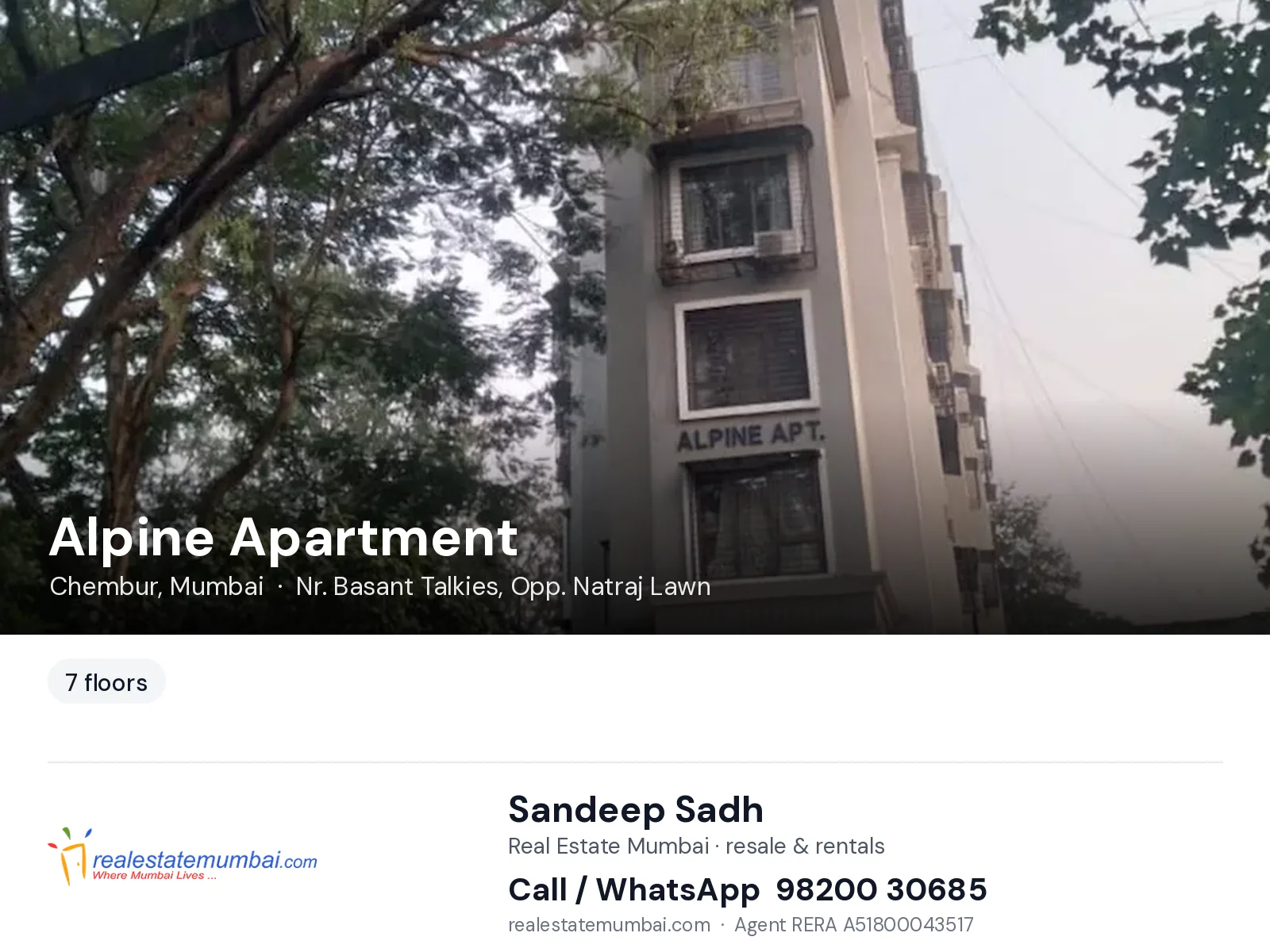 Alpine Apartment, Chembur, Mumbai — flats | Real Estate Mumbai, Sandeep Sadh 98200 30685